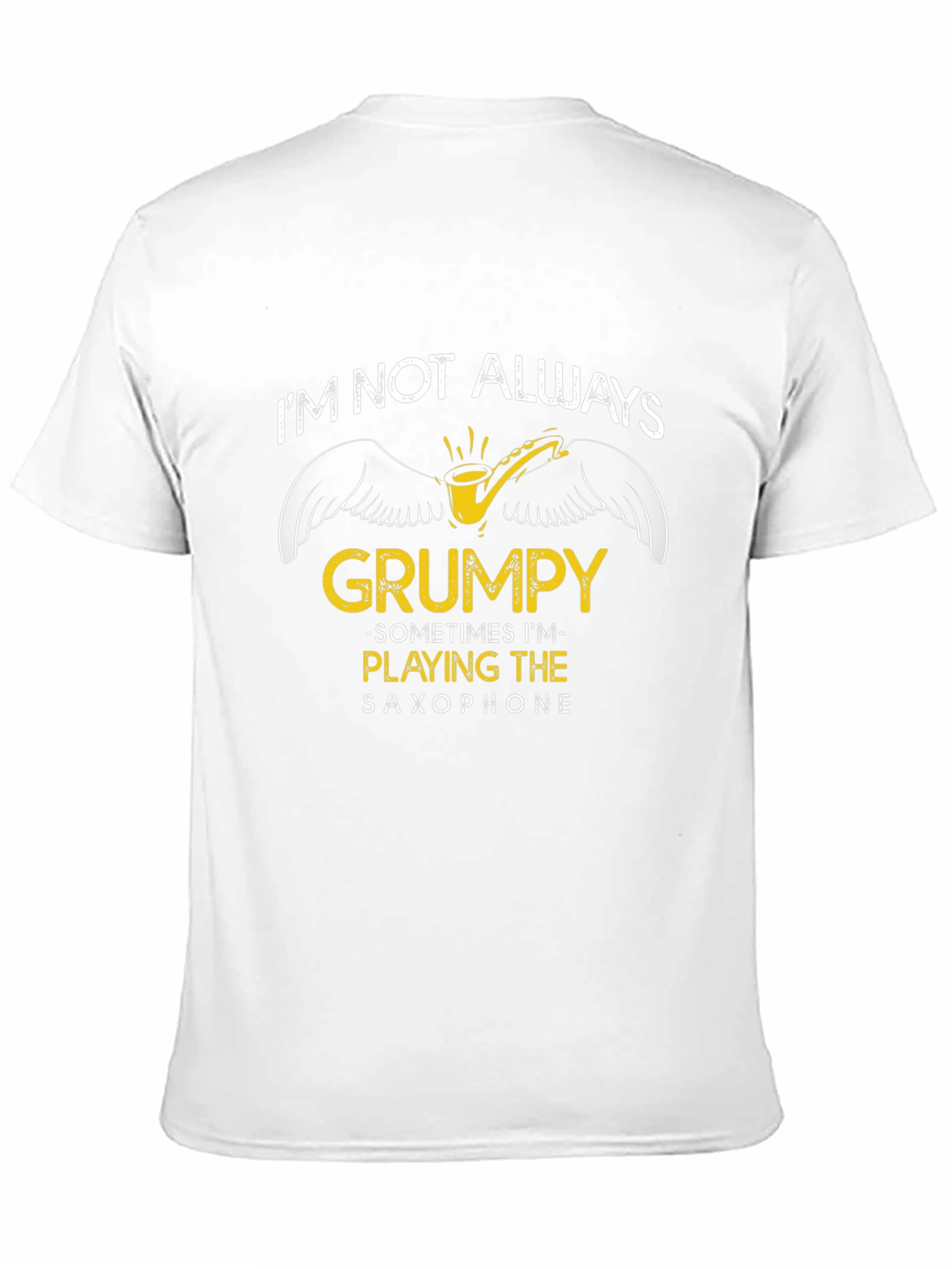 Black Grumpy Saxophone Player Graphic Tee view 11