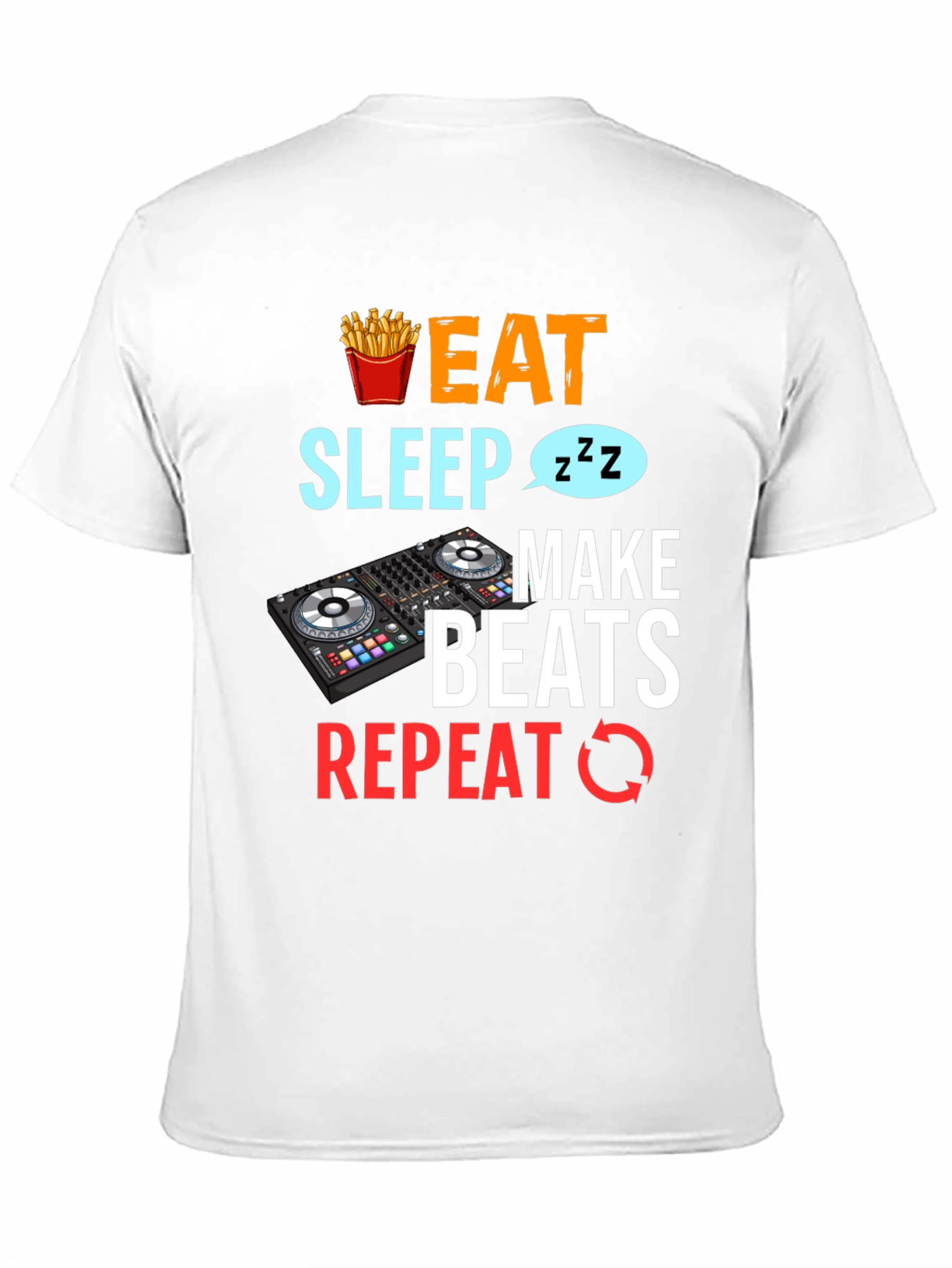 Black Eat Sleep Make Beats Repeat Graphic T-Shirt view 11