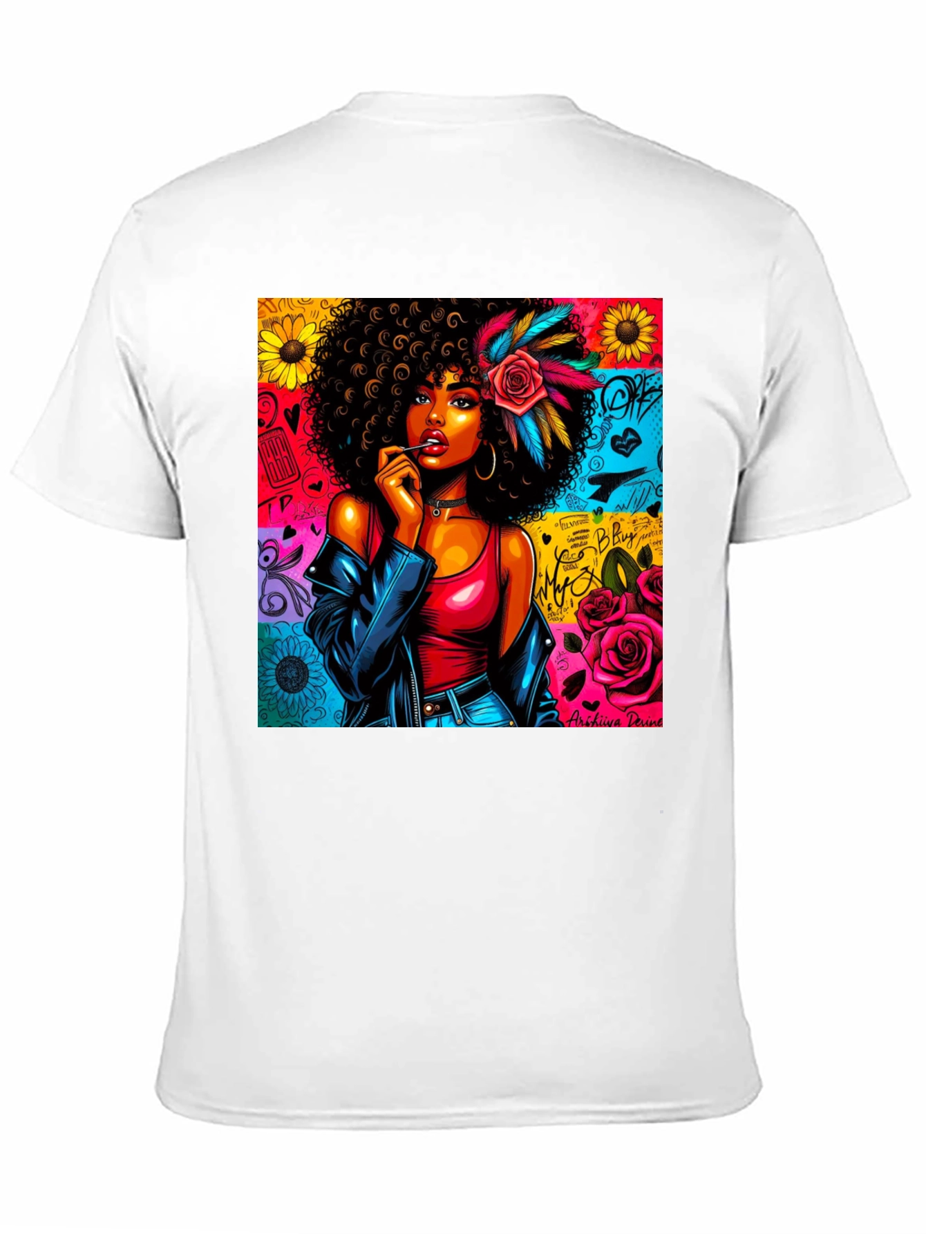 Black Graphic Tee: Afro-Punk Style T-Shirt view 11