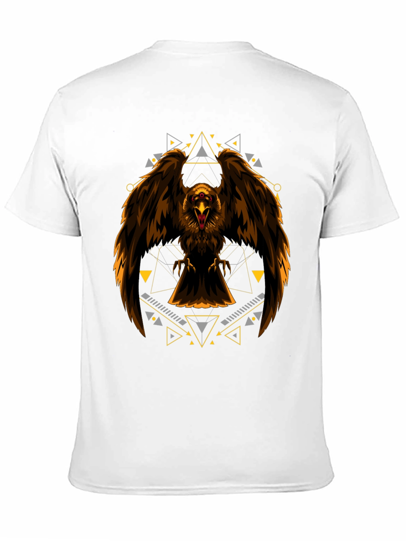 Black Eagle Geometric Print Black T-Shirt view 11