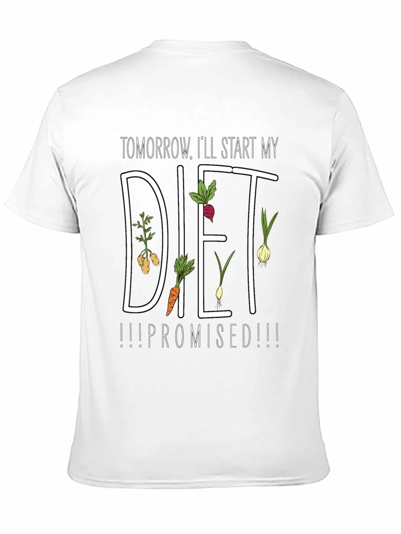 Black Tomorrow I'll Start My Diet T-Shirt view 11