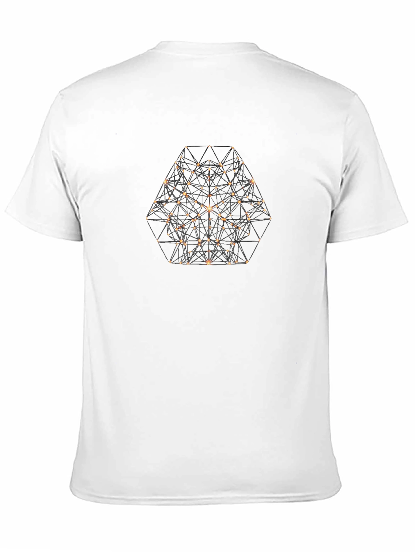 Black Geometric Hexagon Black T-Shirt view 11