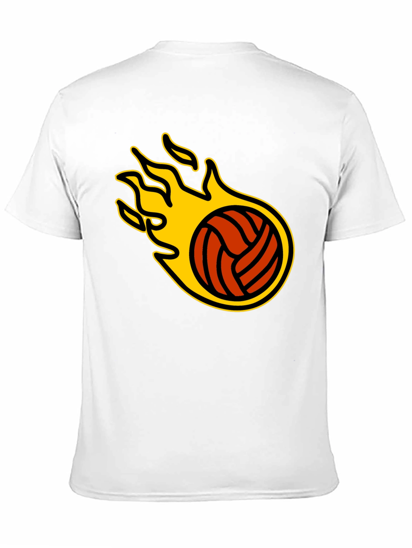 Black Flaming Volleyball Graphic T-Shirt view 11