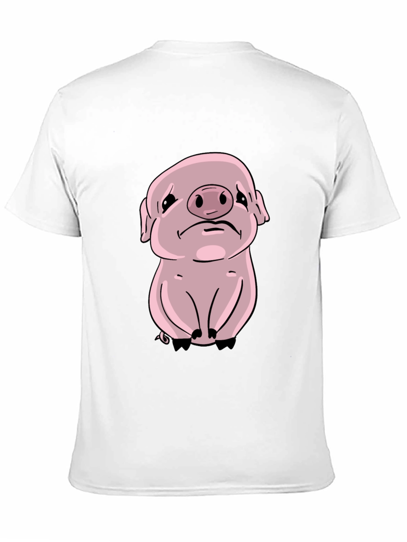 Black Sad Pig Graphic Tee - Black Cotton Comfort view 11