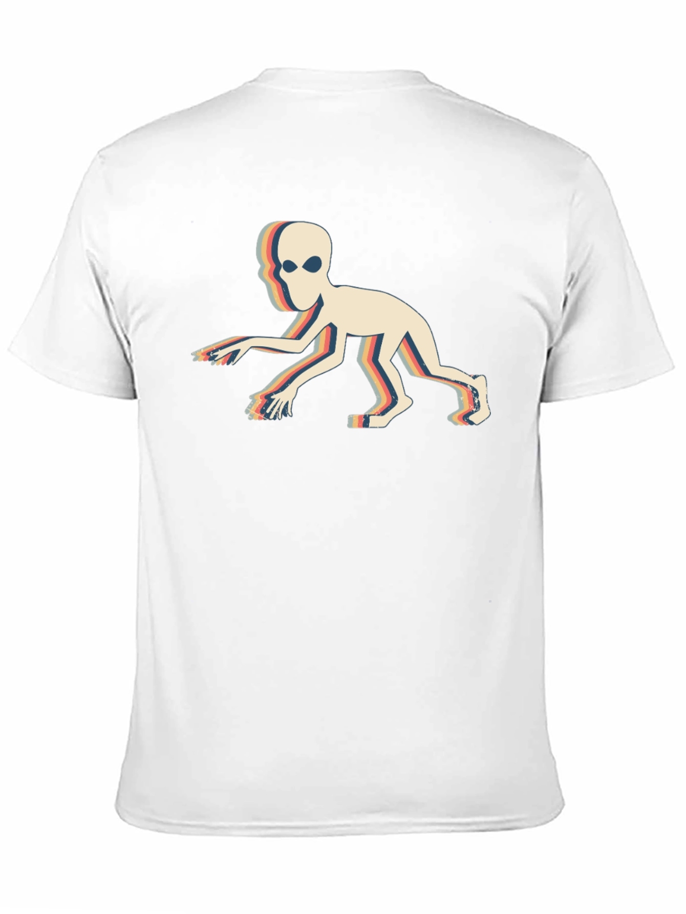 Black Retro Alien Crawl T-Shirt - Vintage Sci-Fi Design view 11