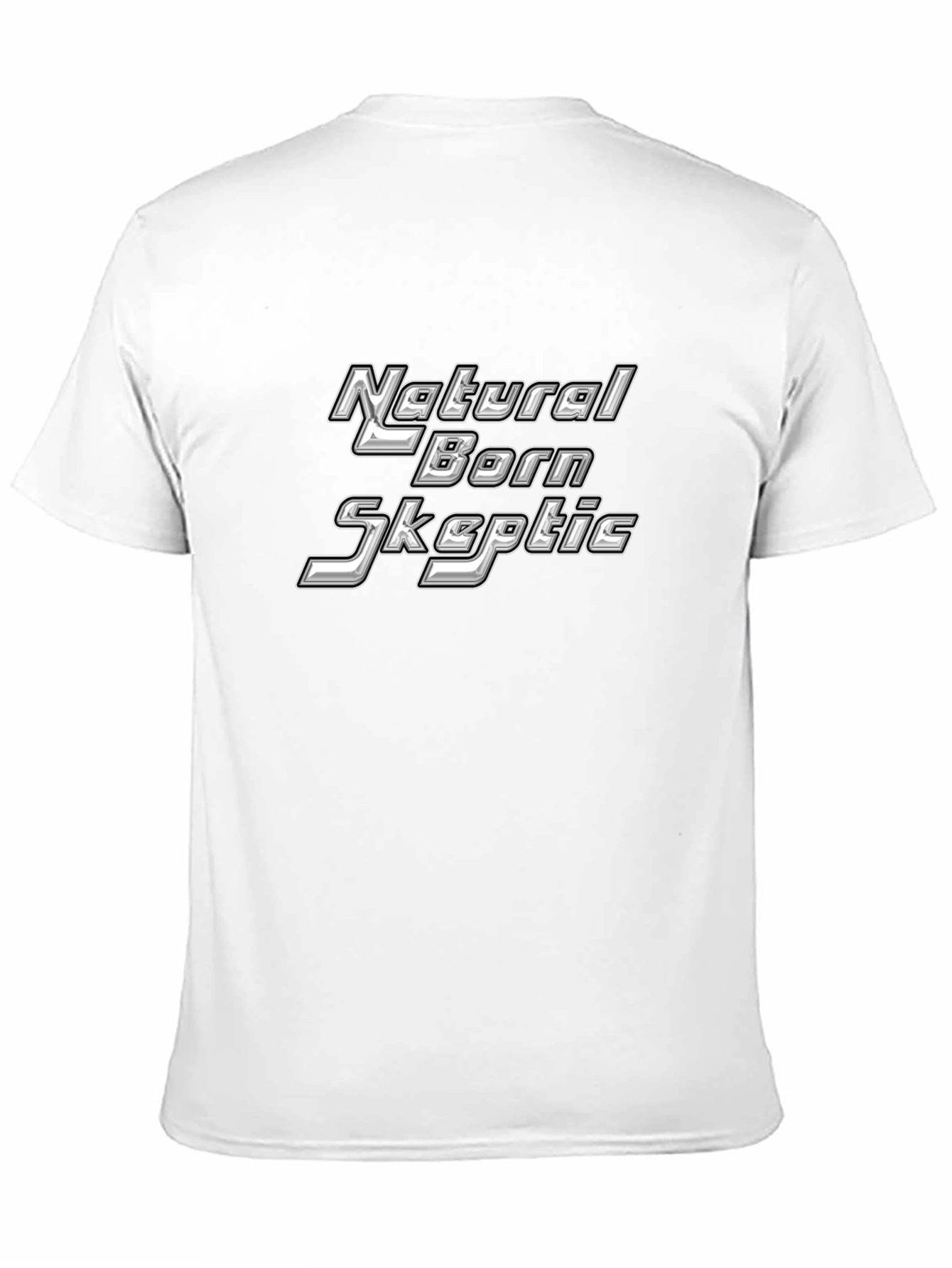 Black Natural Born Skeptic Black T-Shirt view 11