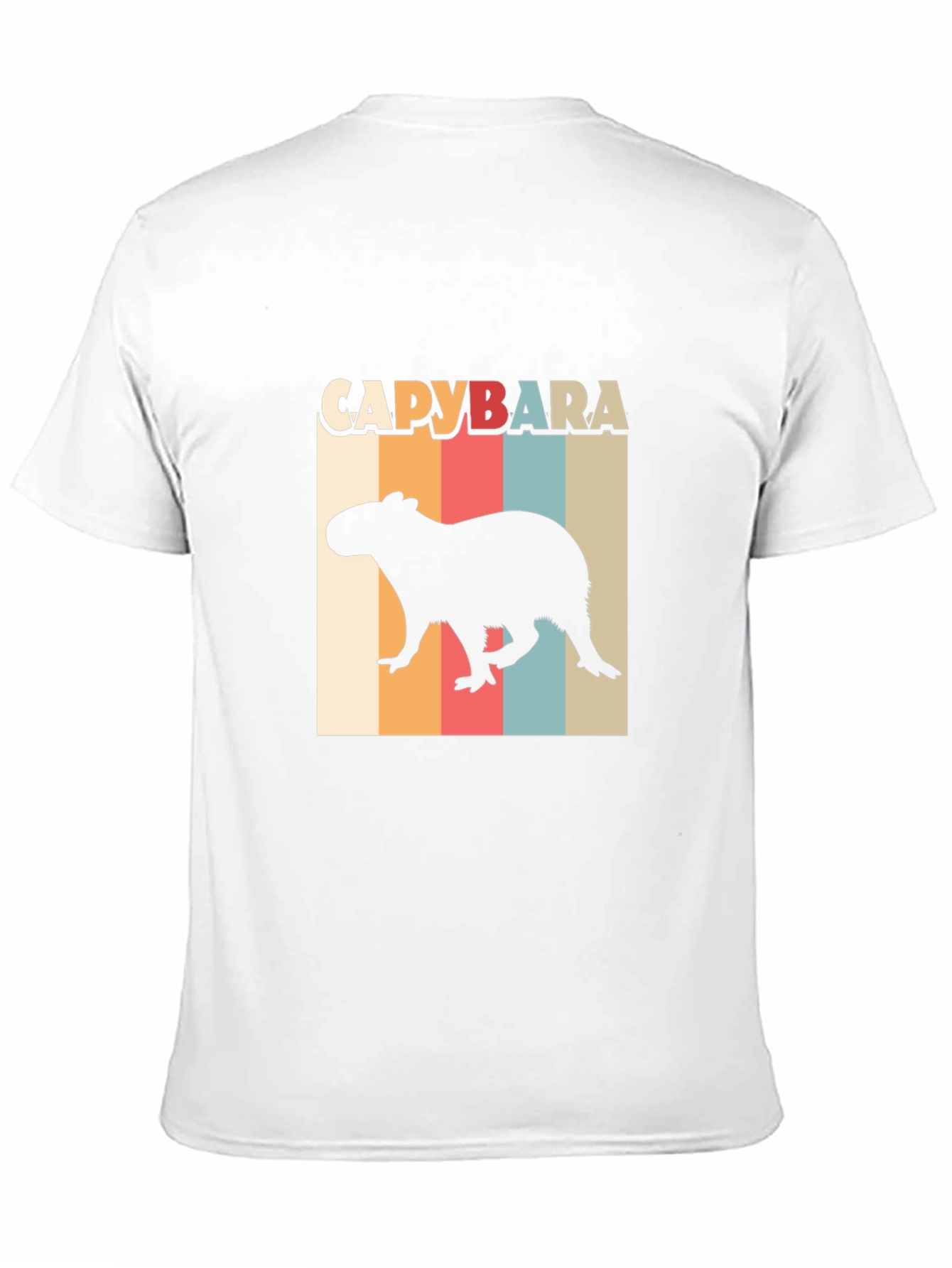 Black Capybara Retro Style T-Shirt view 11