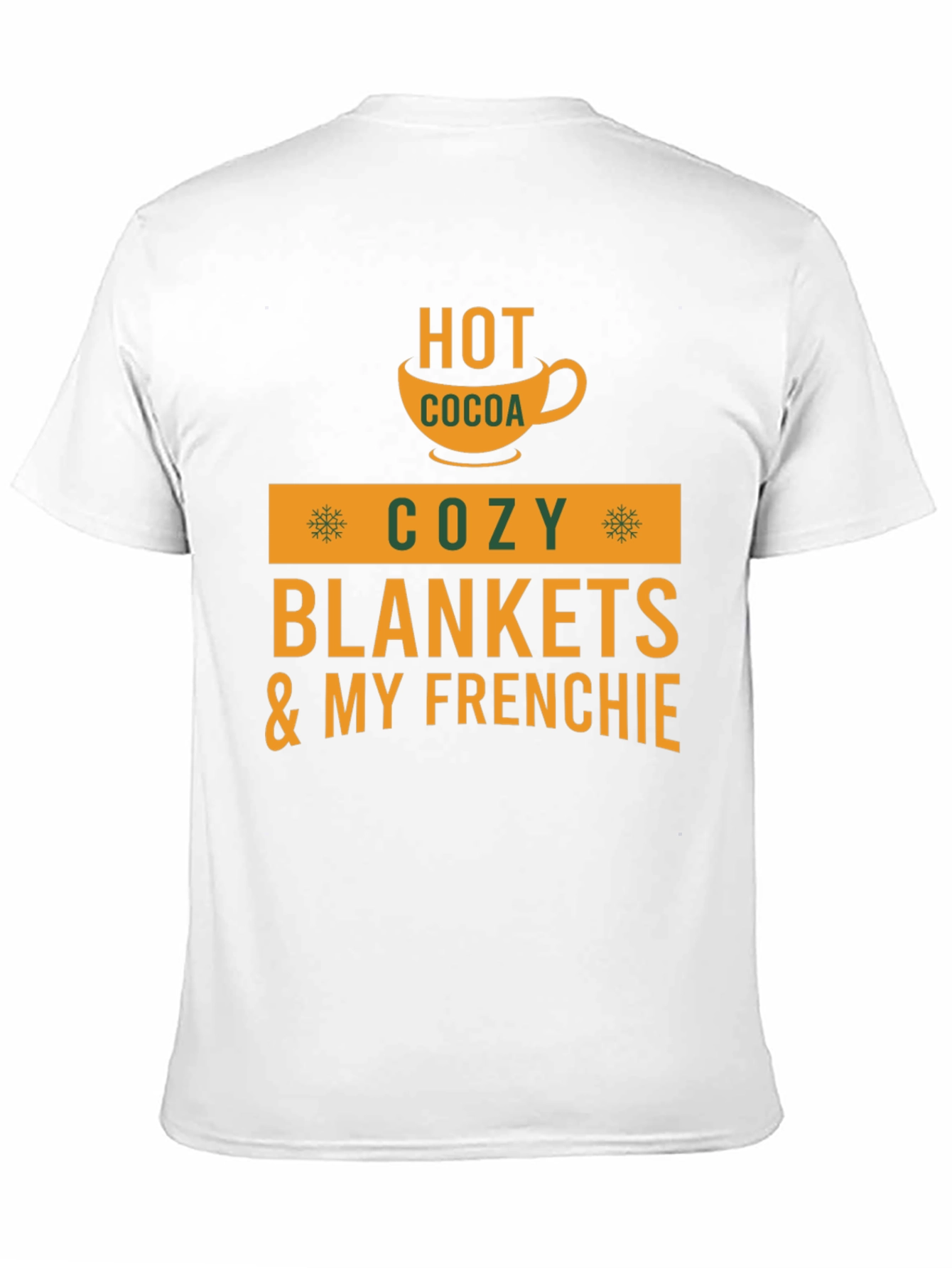 Black Cozy Season T-Shirt: Hot Cocoa & Frenchie view 11