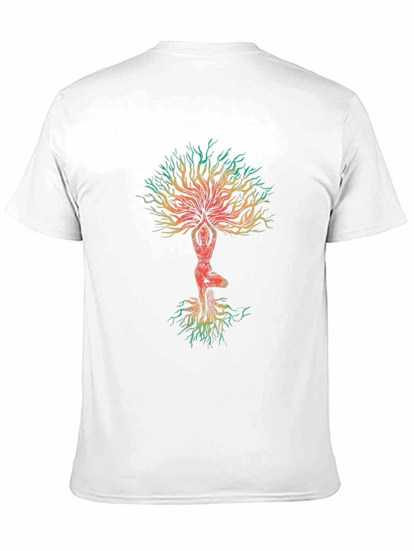 Black Tree of Life Yoga Graphic Tee - Black Cotton Blend view 11