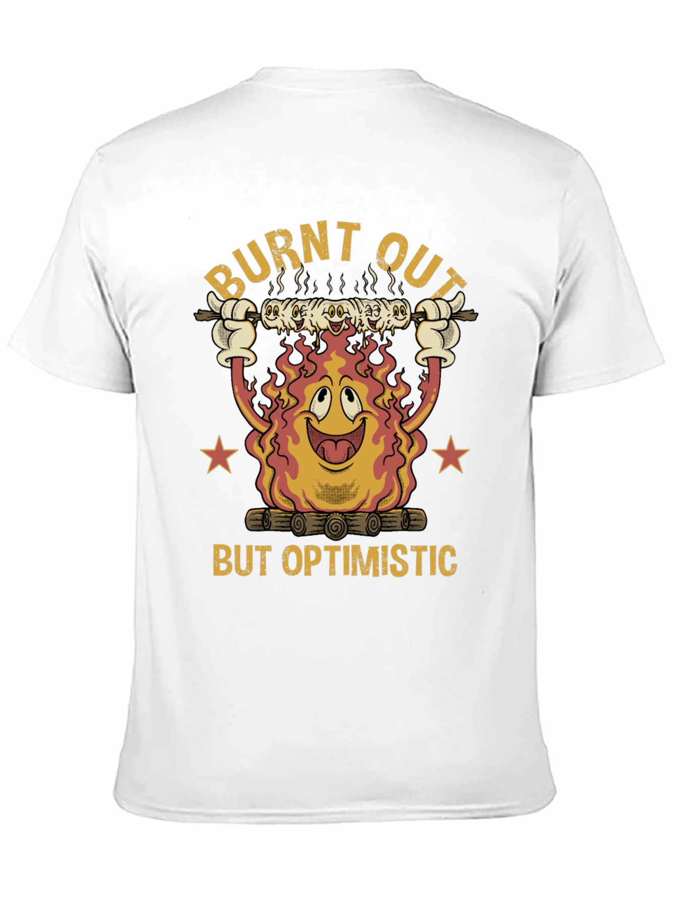 Black Burnt Out But Optimistic T-Shirt view 11