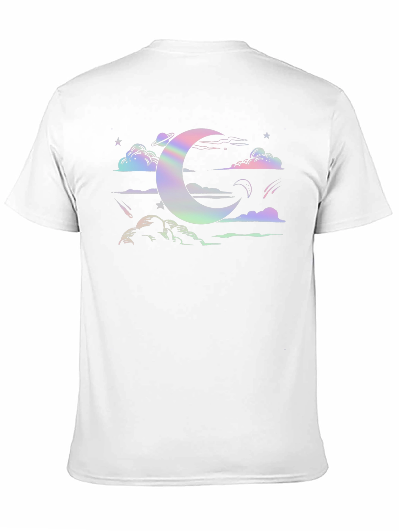 Black Celestial Moon & Stars Graphic Tee - Soft Cotton Blend view 11