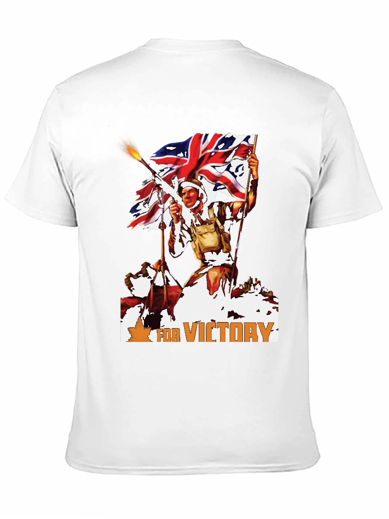 Black Victory Graphic Tee - Vintage British Soldier Design view 11