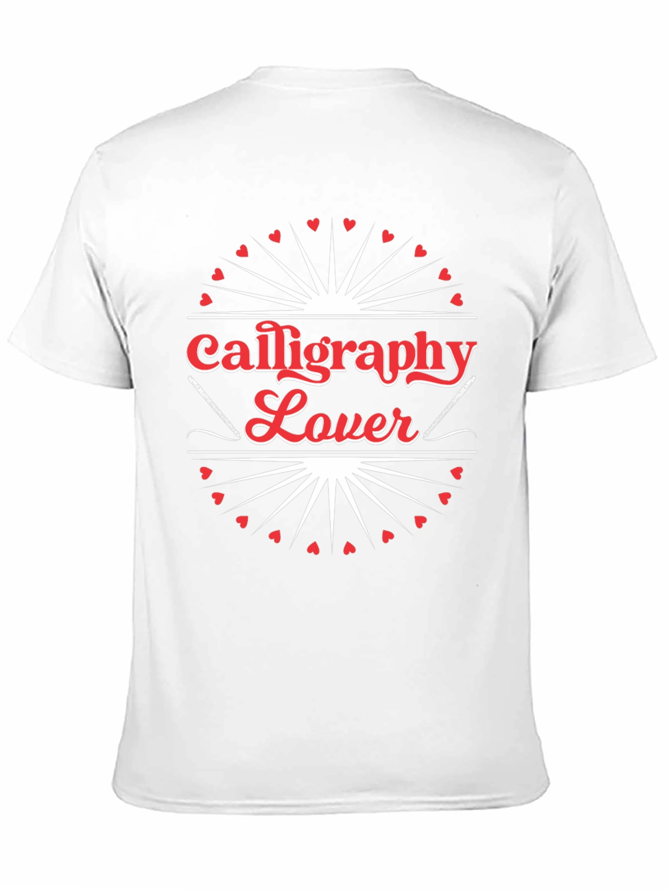 Black Calligraphy Lover Black T-Shirt - Heart Design view 11