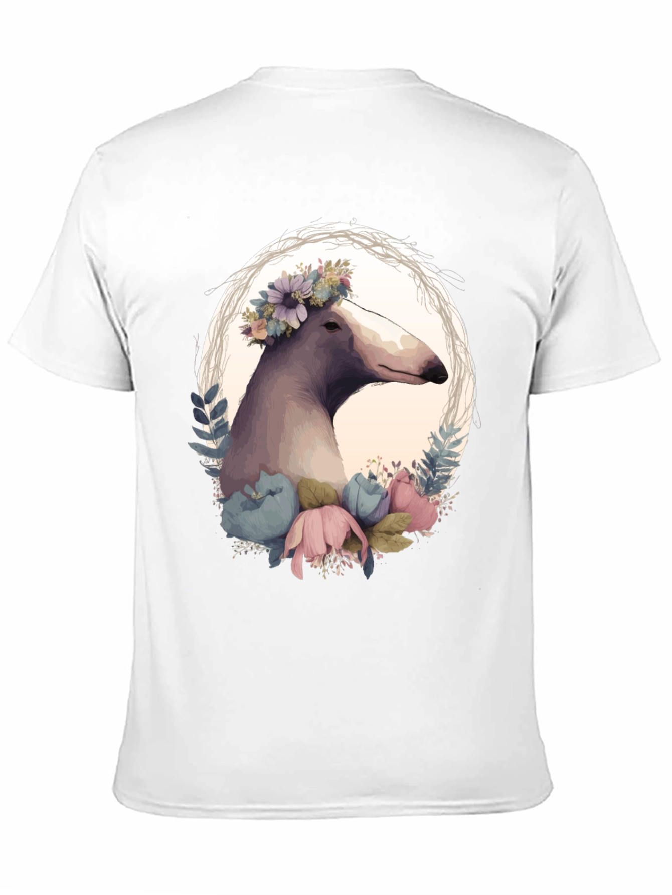 Black Floral Dog T-Shirt - Unique Graphic Tee view 11