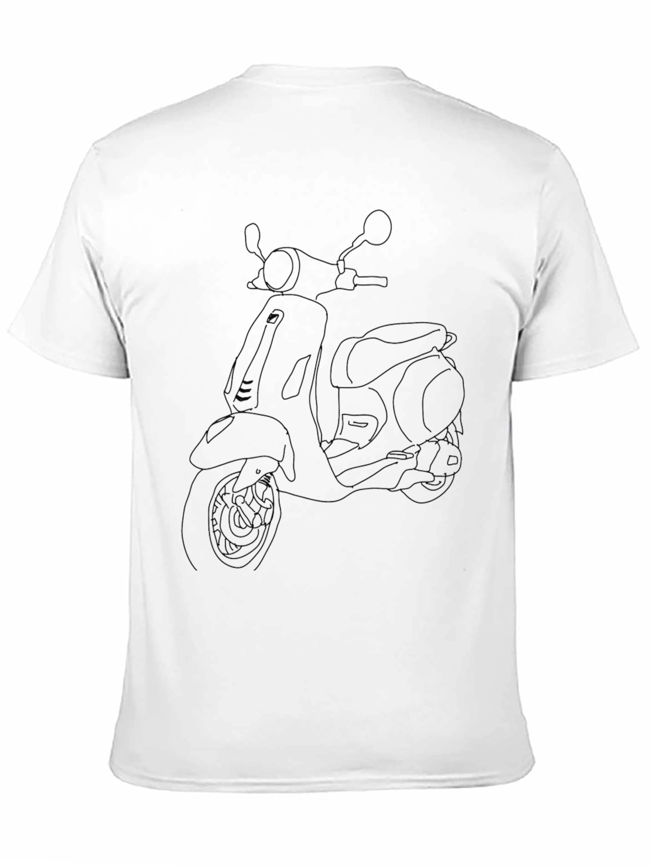 Cool Scooter Outline Black T-Shirt - 11