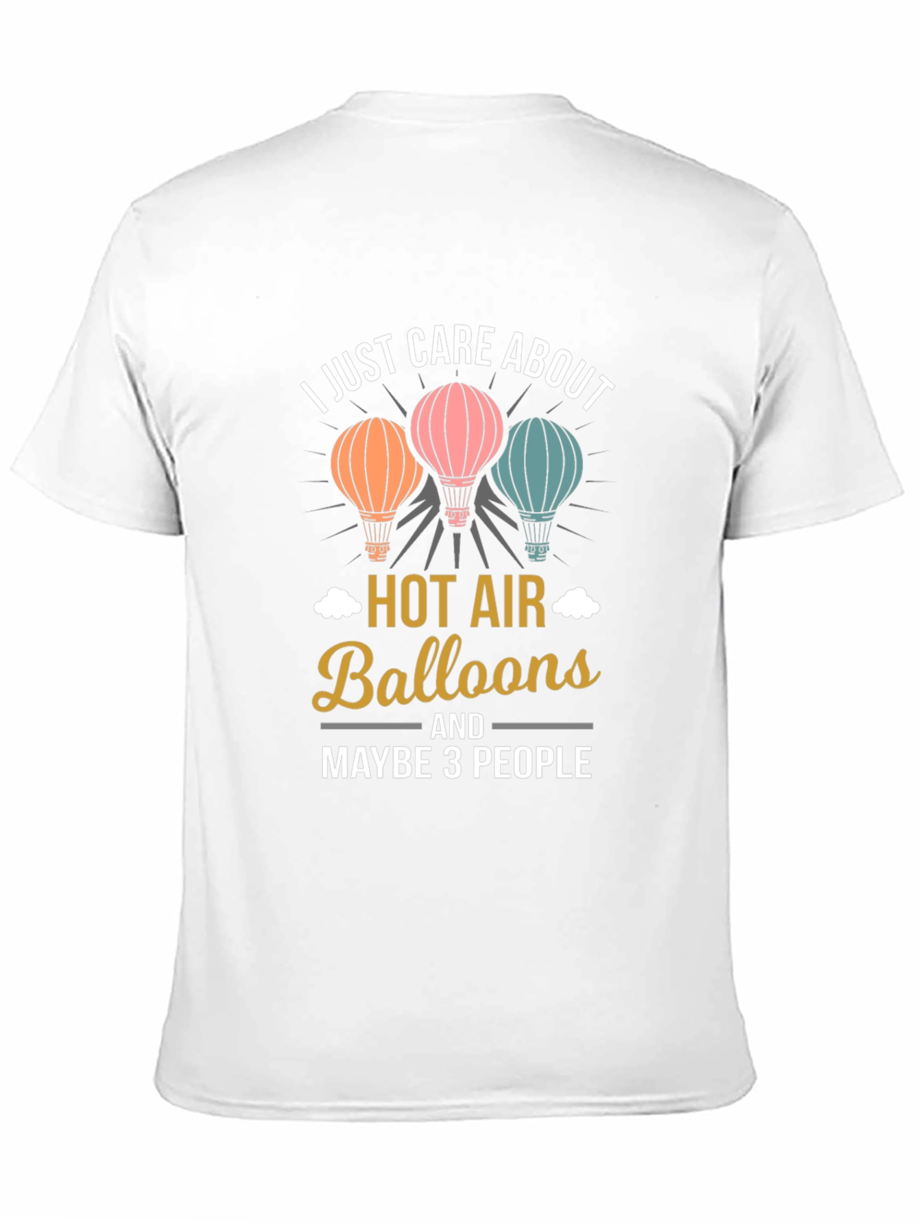 Black I Care About Hot Air Balloons Graphic Tee view 11