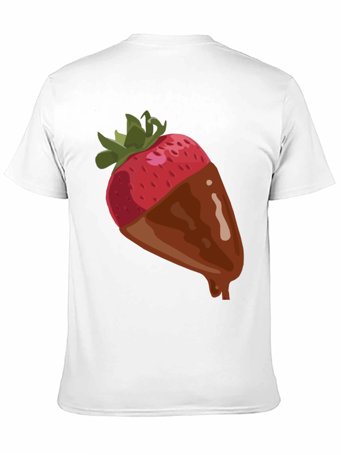 Black Strawberry Chocolate Dipped T-Shirt - Fun Dessert Tee view 11