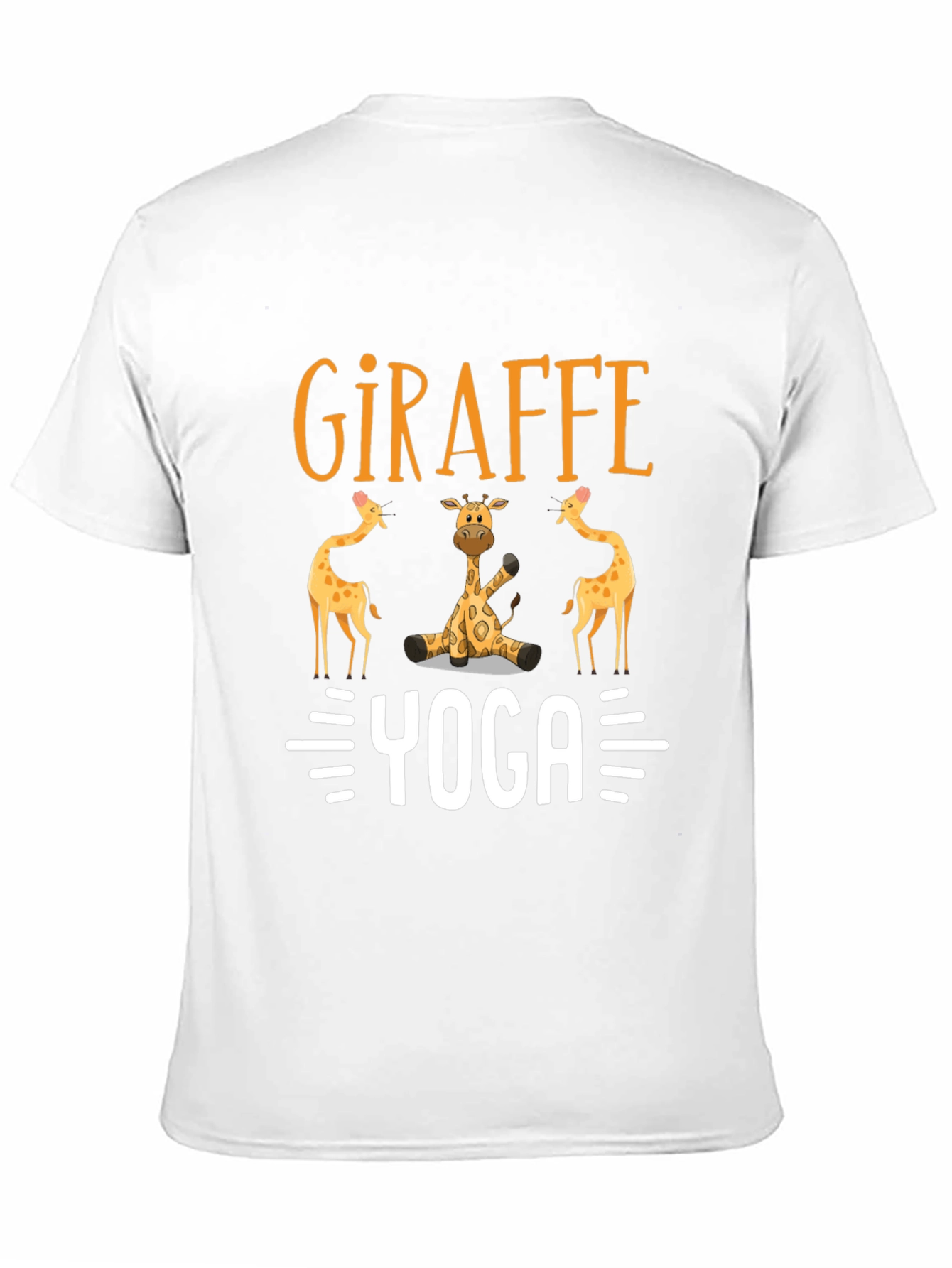 Black Giraffe Yoga Graphic T-Shirt - Unisex Black Tee view 11