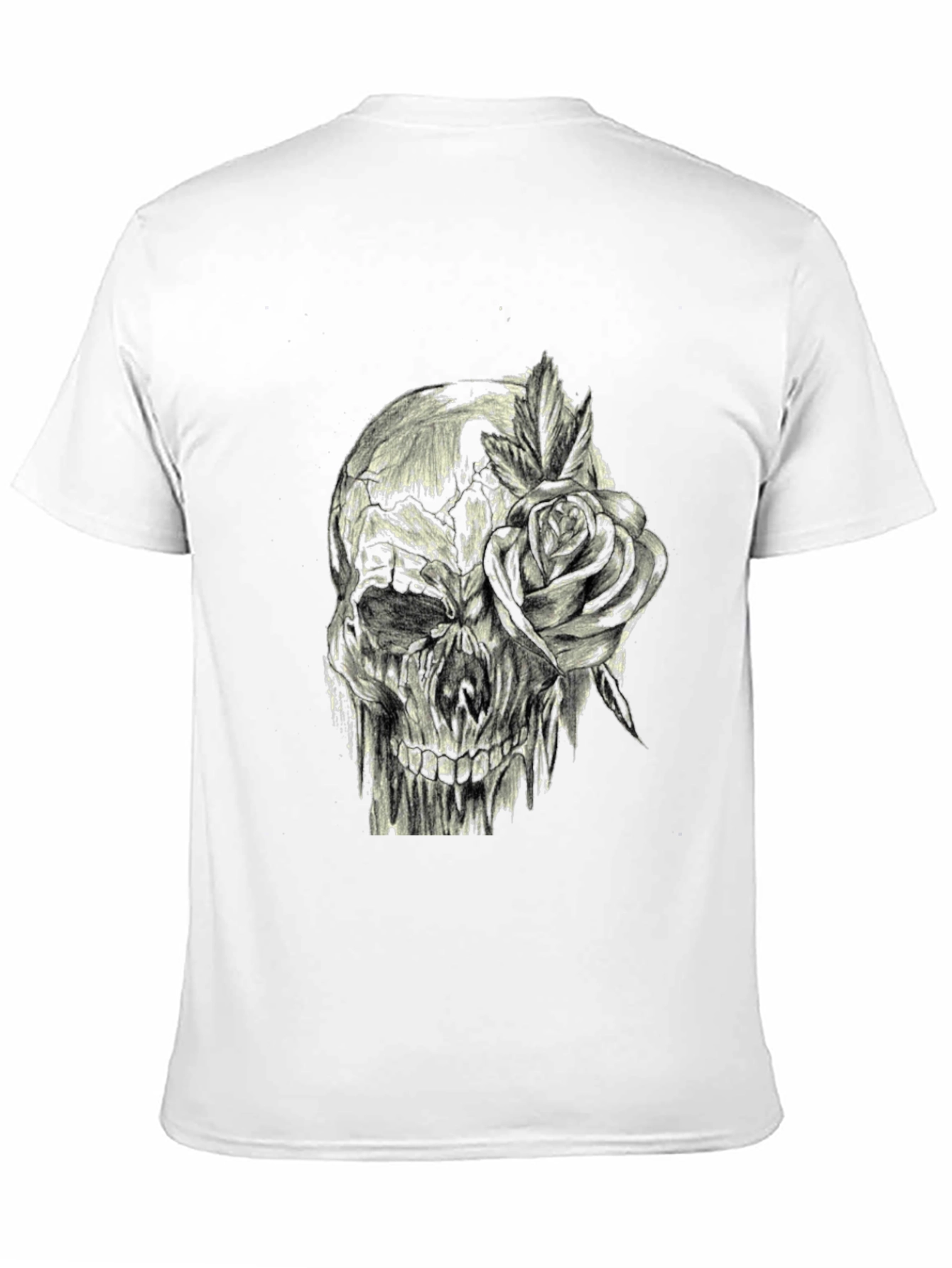 Black Skull and Rose Graphic Print Tee - Edgy Style view 11