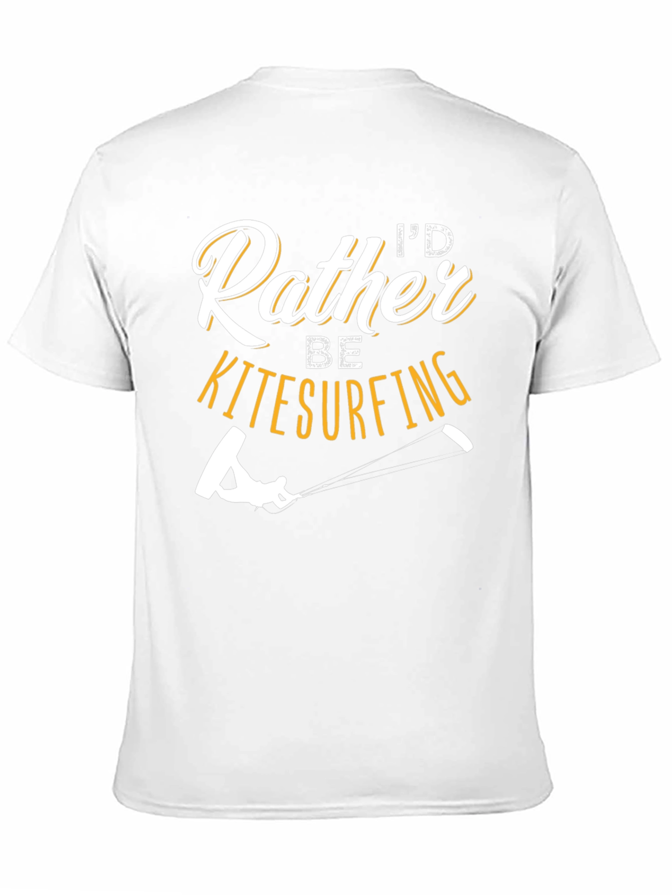 Black I'd Rather Be Kitesurfing Black T-Shirt view 11