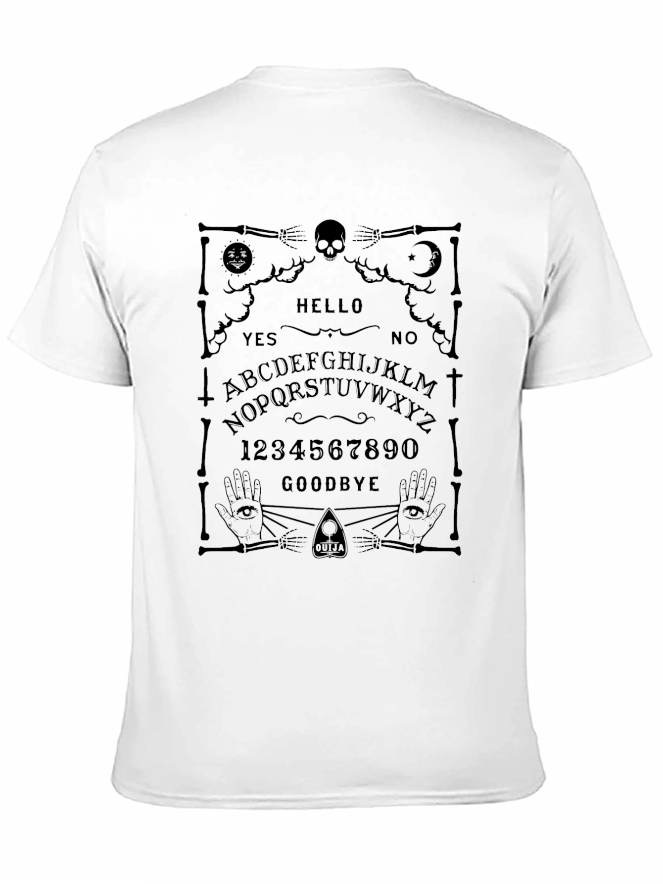 Black Ouija Board Black T-Shirt - Gothic Spirit Board Tee view 11