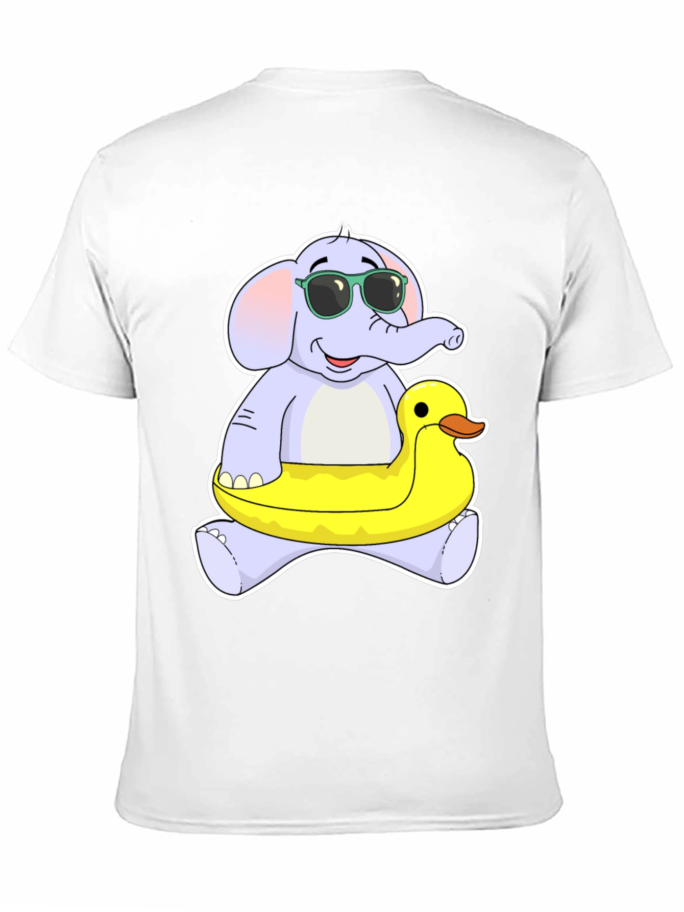 Black Elephant & Duck T-Shirt - Fun Cartoon Tee view 11