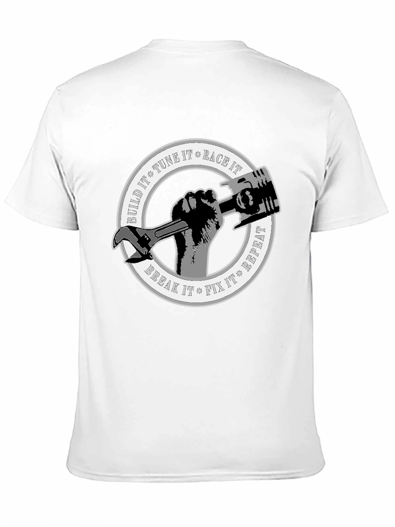 Black Build, Tune, Race, Repeat T-Shirt view 11