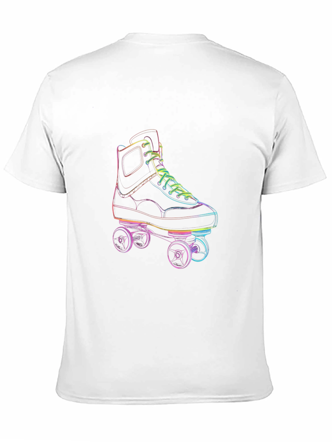 Black Retro Roller Skate Graphic Tee - Black Cotton T-Shirt view 11