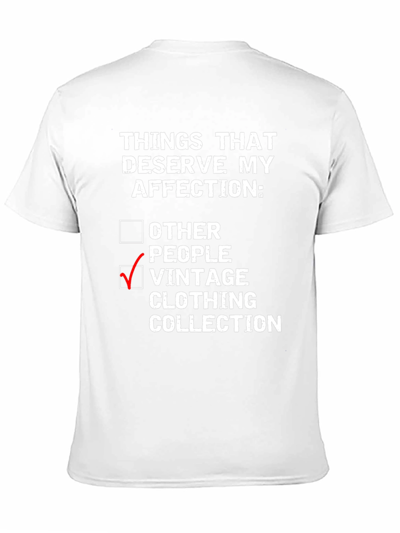 Black Vintage Clothing Collector T-Shirt: Affection Priorities view 11