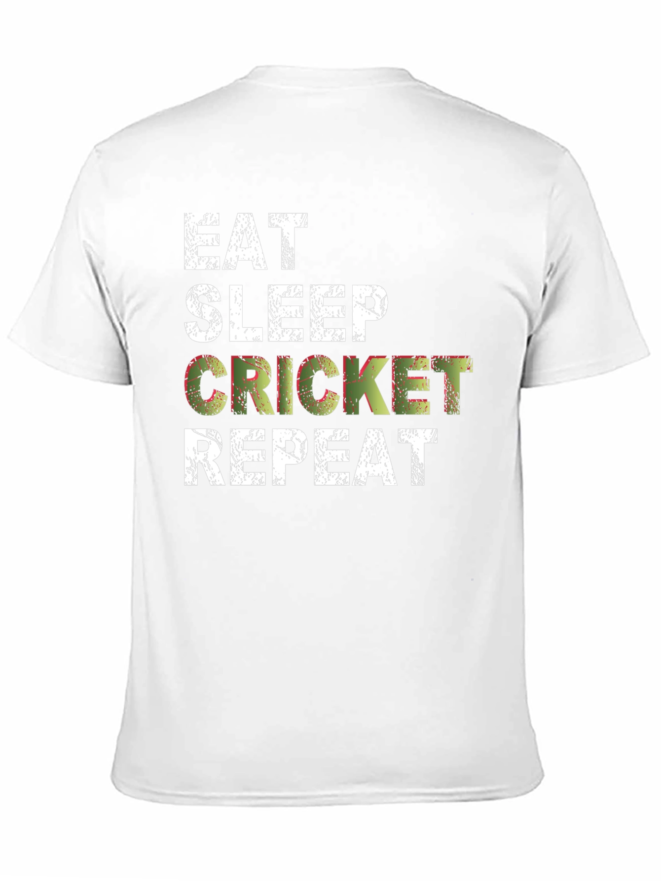 Black Eat Sleep Cricket Repeat T-Shirt Black Cotton Casual Tee view 11