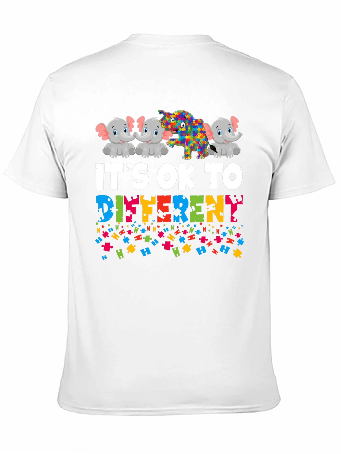 Black It's OK to be Different Autism Awareness T-Shirt view 11