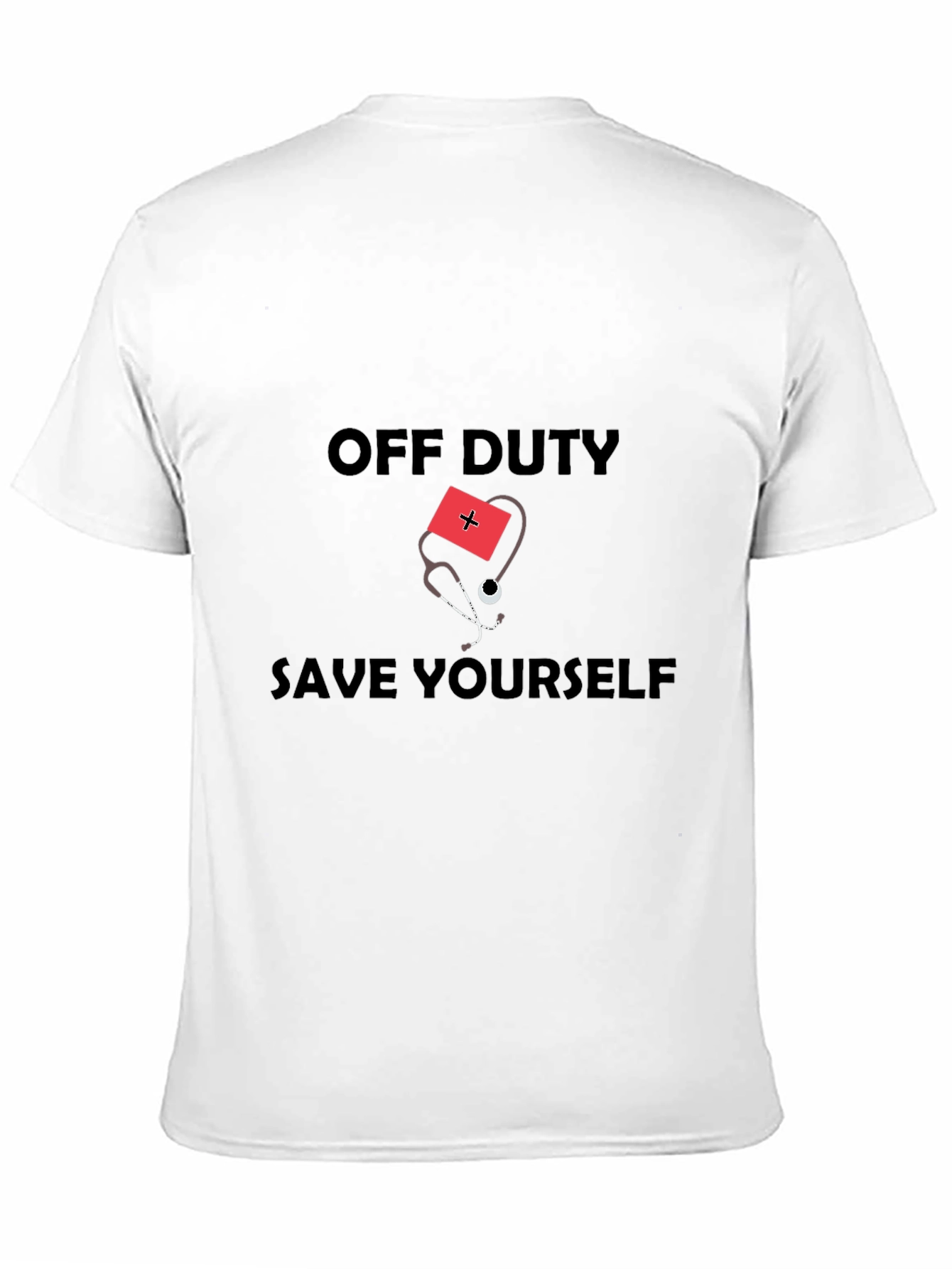 Black Off Duty Save Yourself Graphic Tee view 11