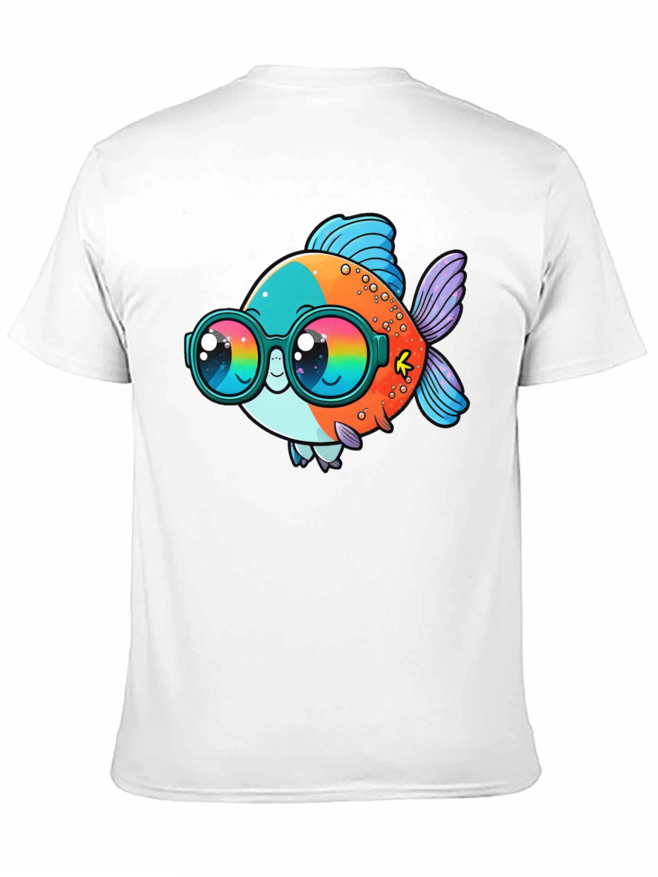 Black Cool Fish Graphic Tee - Black Cotton Comfort view 11