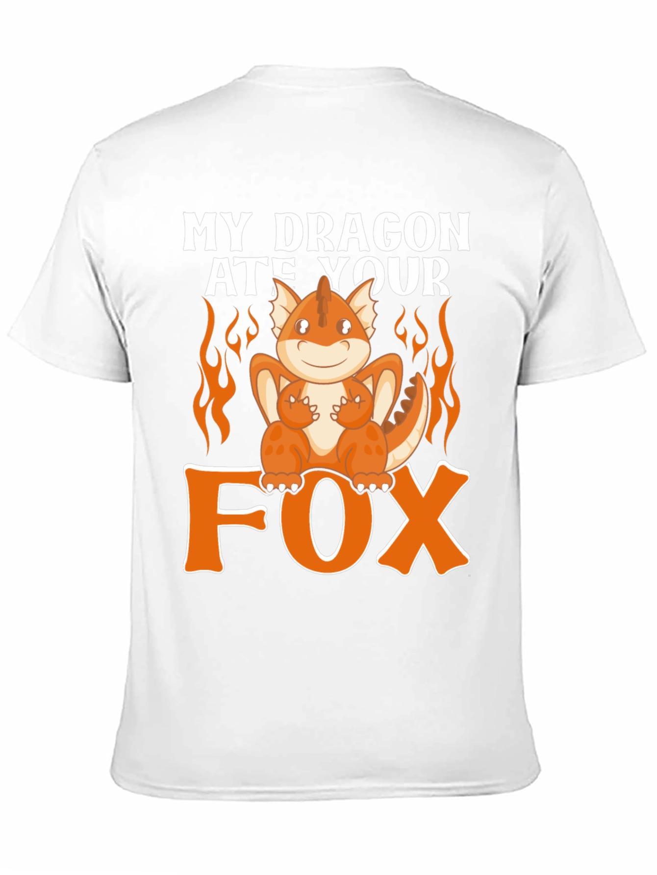 Black My Dragon Ate Your Fox Funny T-Shirt view 11
