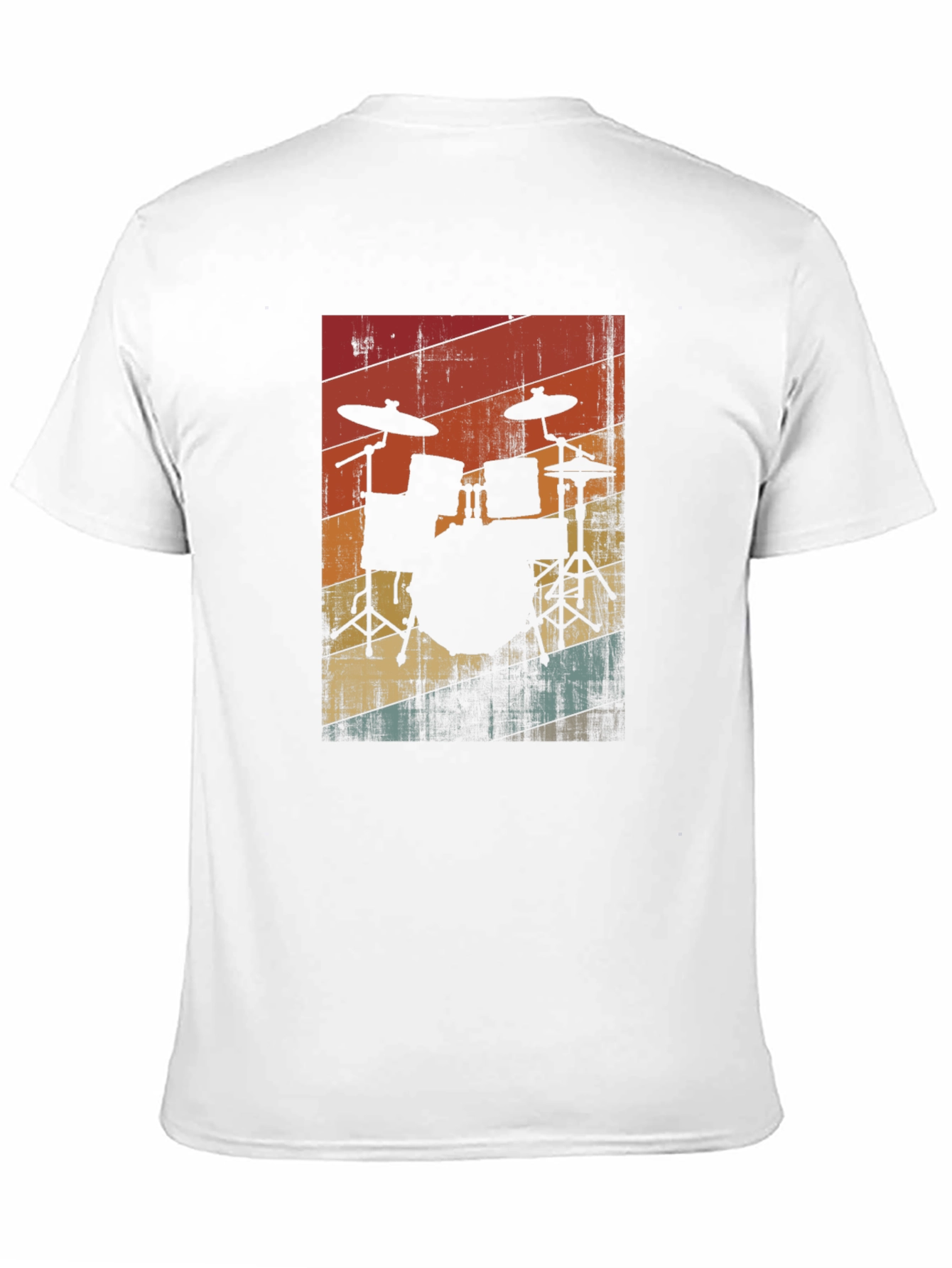 Black Retro Drum Set Graphic Tee - Black view 11