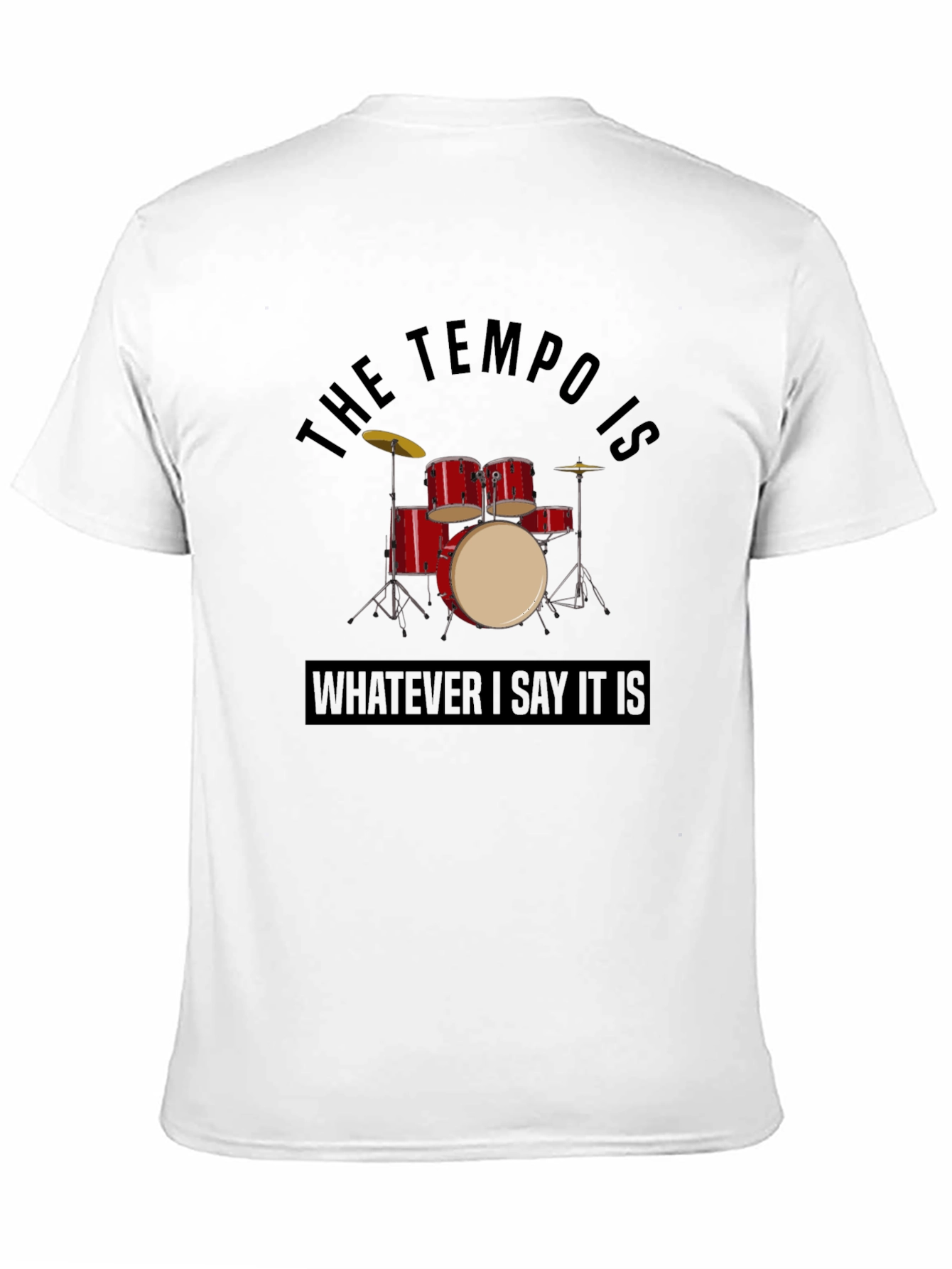 Black Tempo Drummer Graphic Tee - Black Cotton T-Shirt view 11