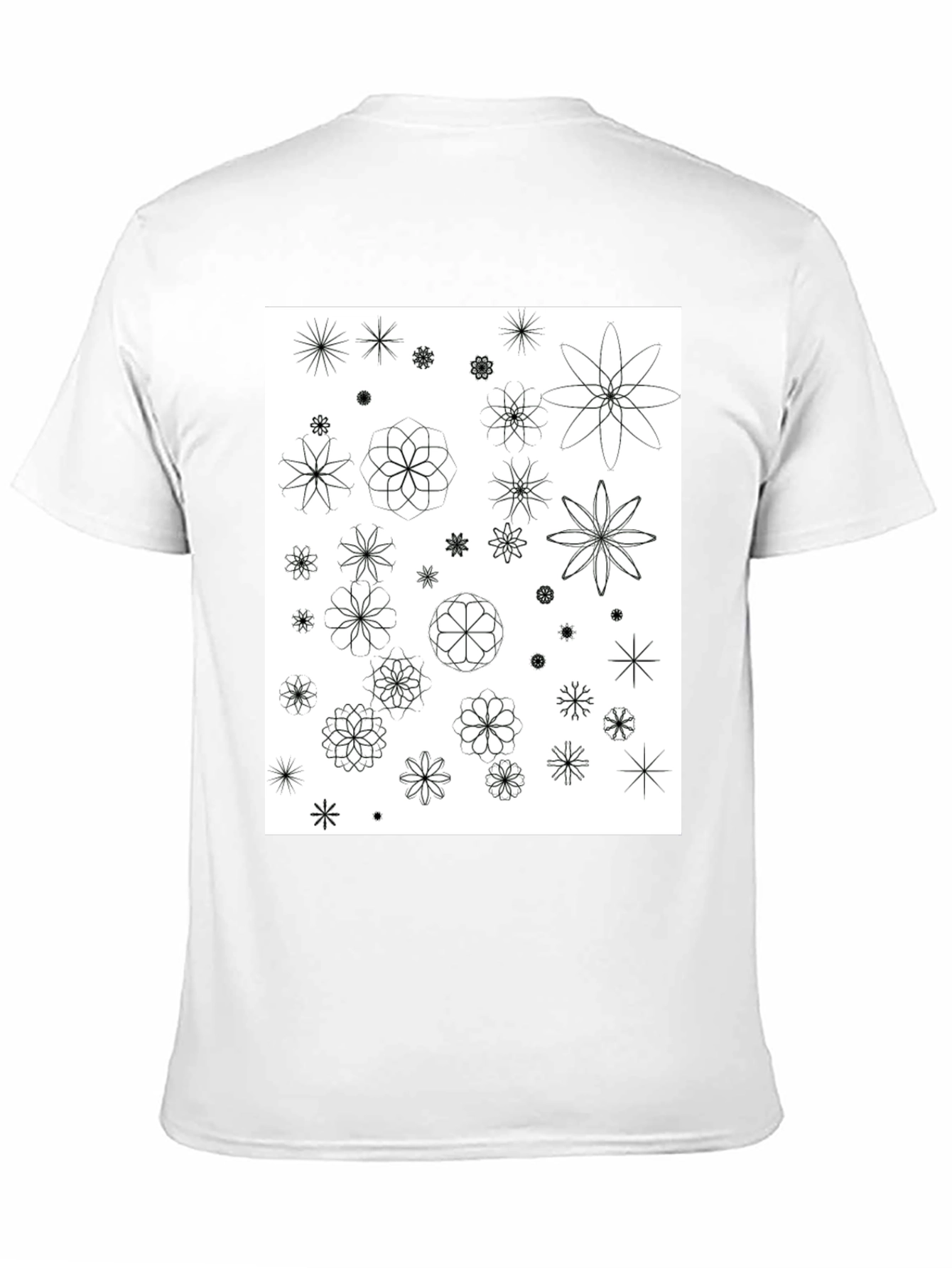 Black Floral Pattern Black T-Shirt | Trendy Men's Tee view 11