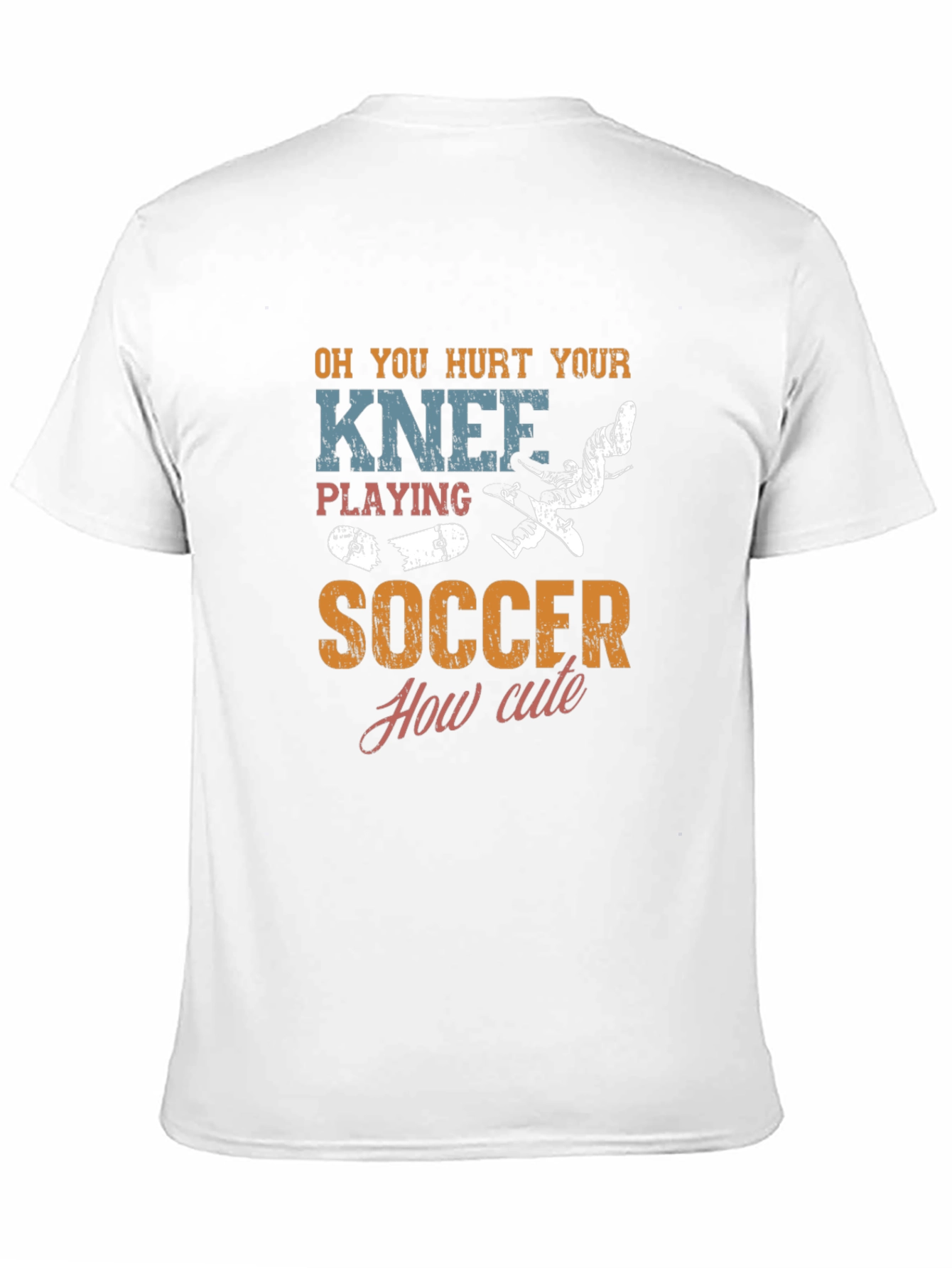 Black Funny Hurt Knee Soccer Graphic Tee view 11
