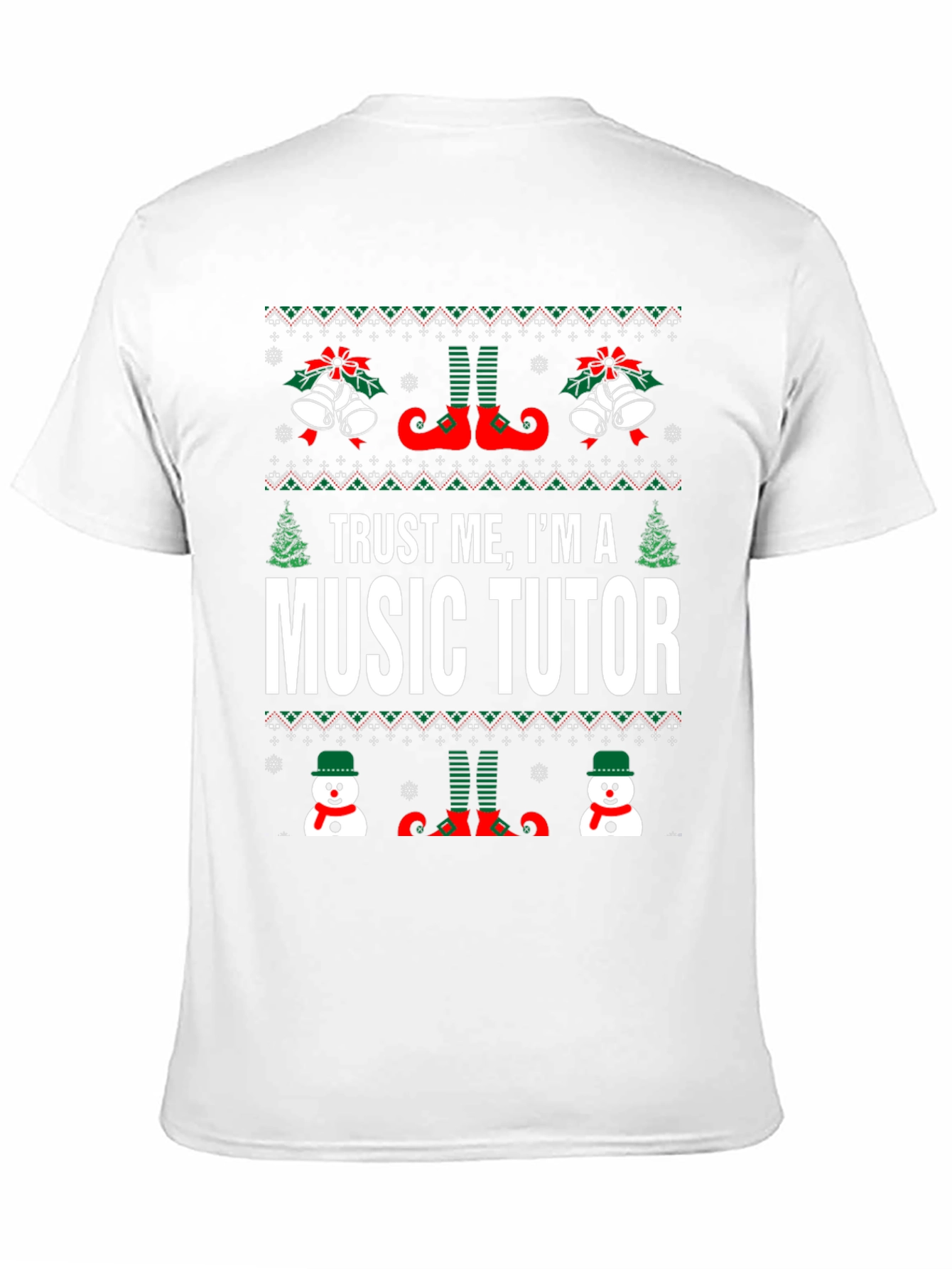 Black Trust Me I'm A Music Tutor Christmas T-Shirt view 11