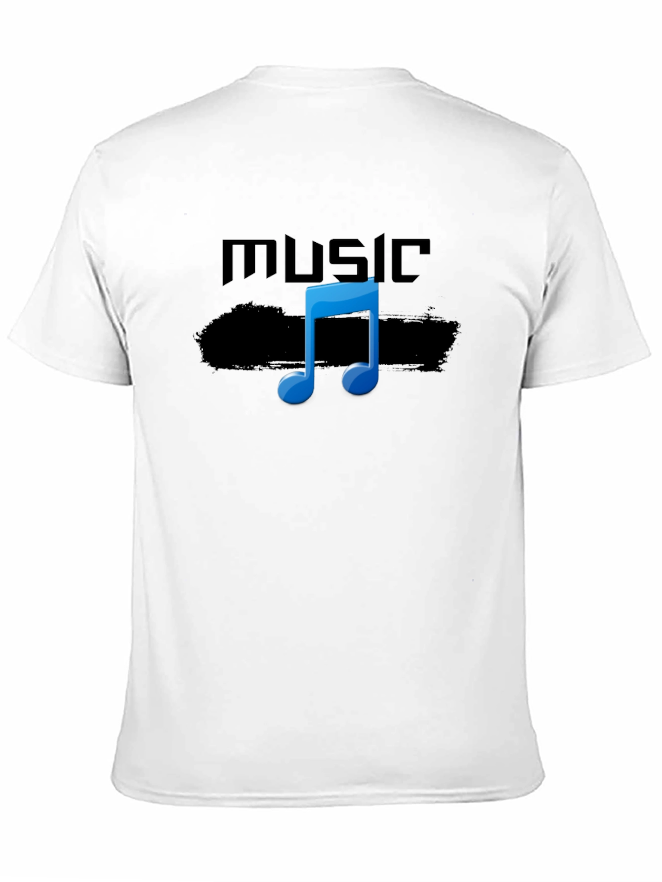 Black Music Note Graphic T-Shirt - Cool Black Tee view 11