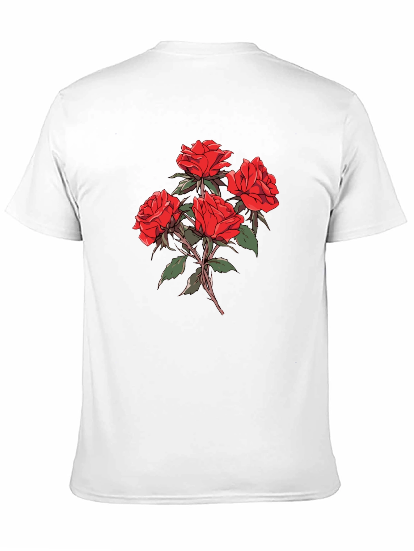 Black Men's Black Rose Graphic T-Shirt view 11