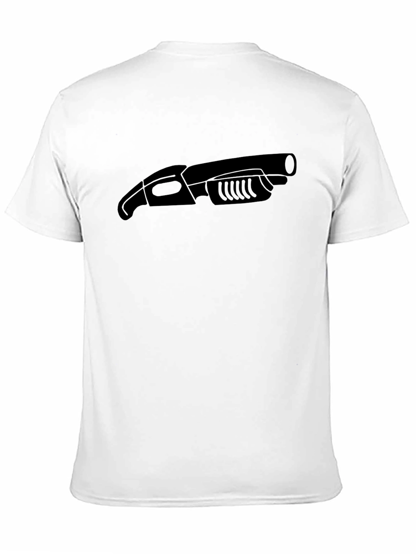 Black Men's Black T-Shirt with Novelty Gun Graphic view 11