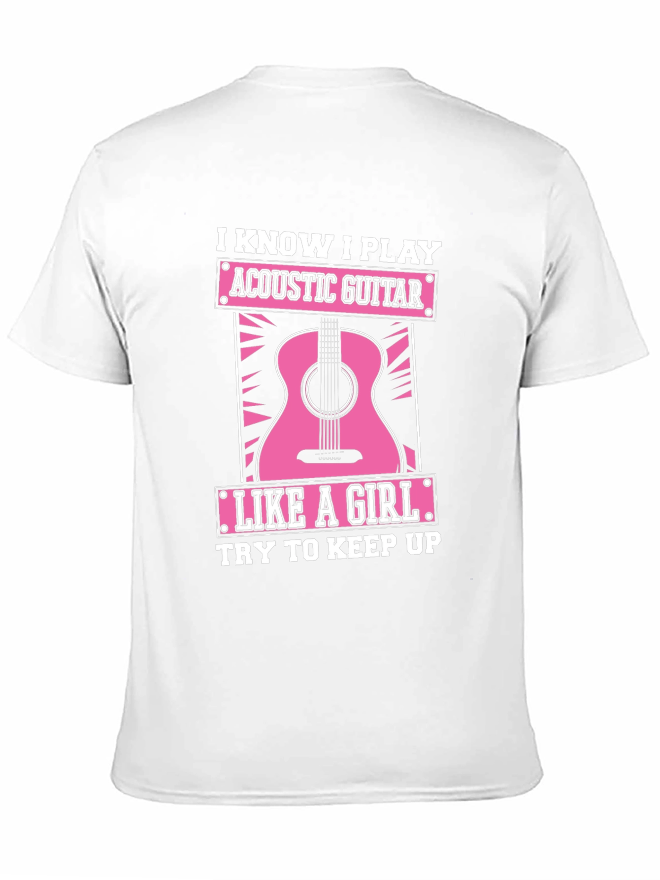 Black Acoustic Guitar Like a Girl Black T-Shirt view 11