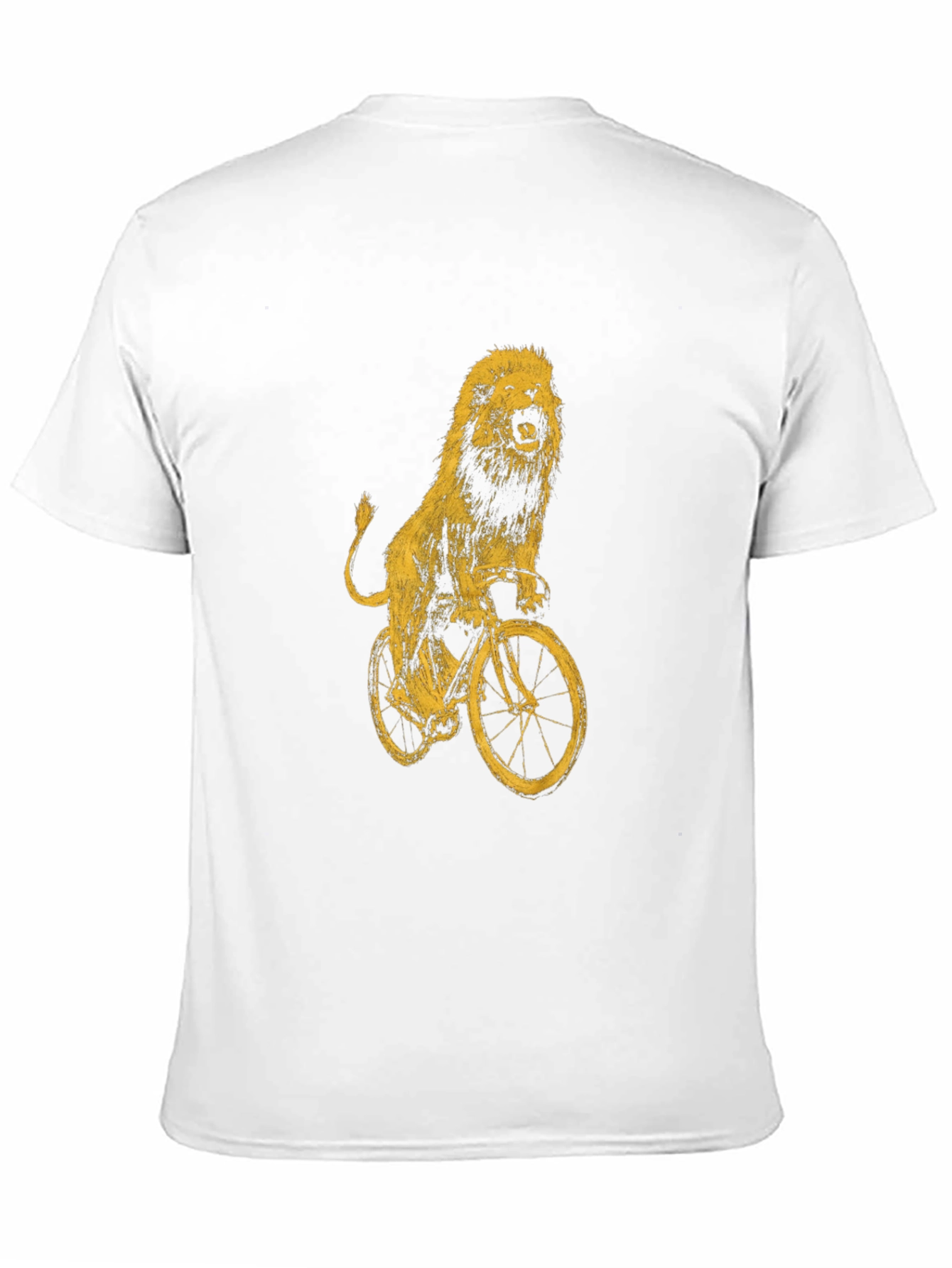 Black Lion on Bike Graphic Tee - Black Cotton T-Shirt view 11