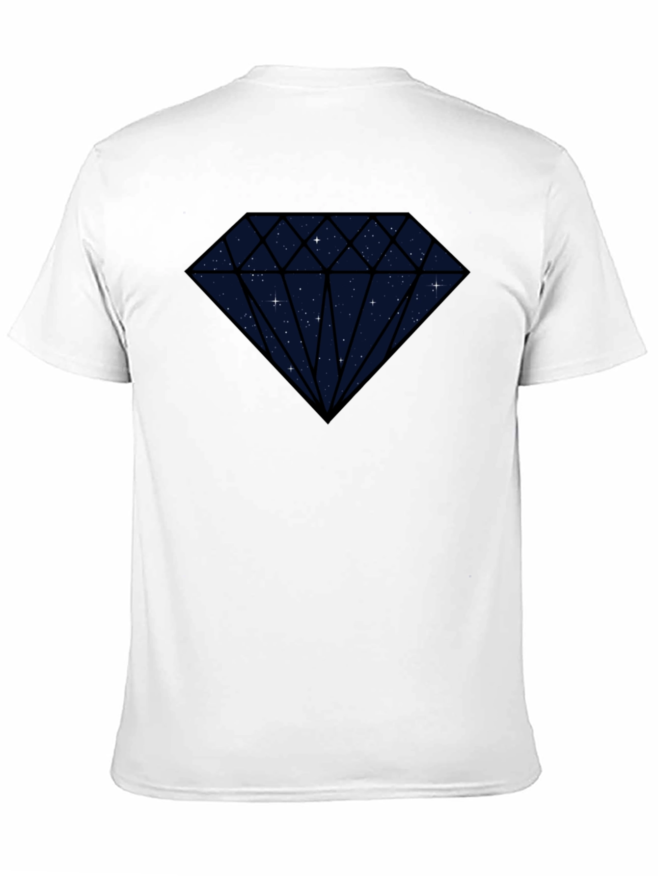 Black Galaxy Diamond Graphic Tee - Black Cotton Blend view 11