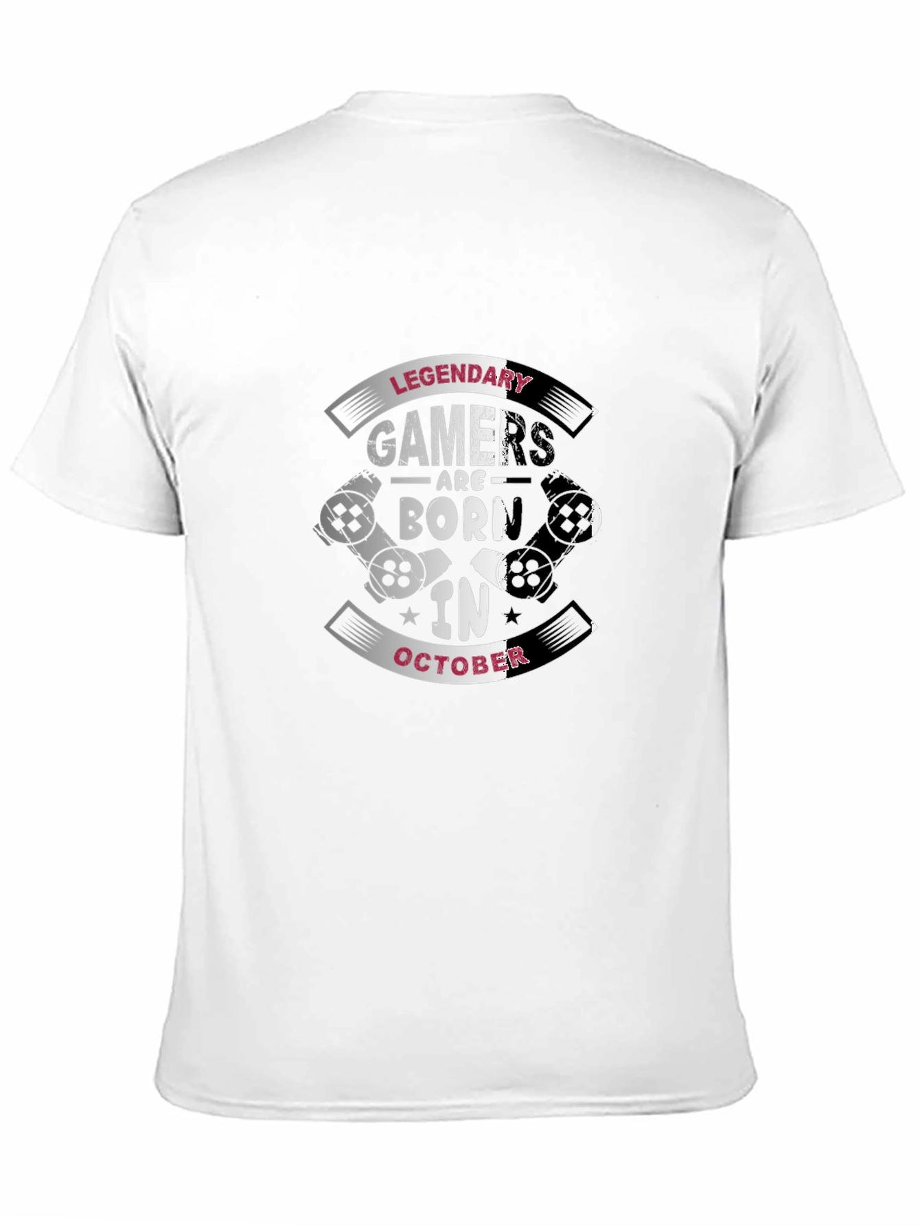 Black Legendary Gamers Born in October Black T-Shirt view 11