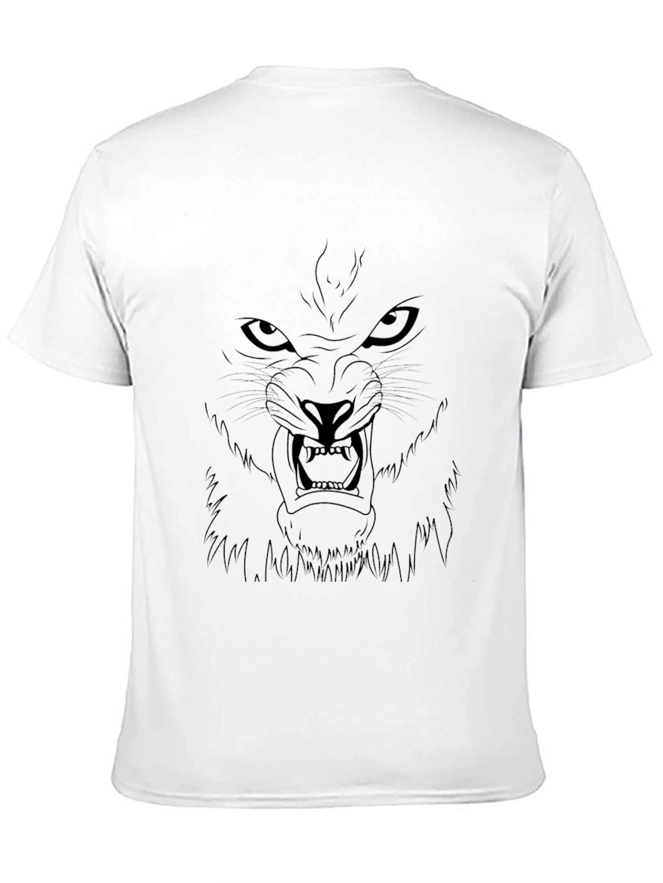 Black Men's Black T-Shirt - Wolf Graphic Tee view 11
