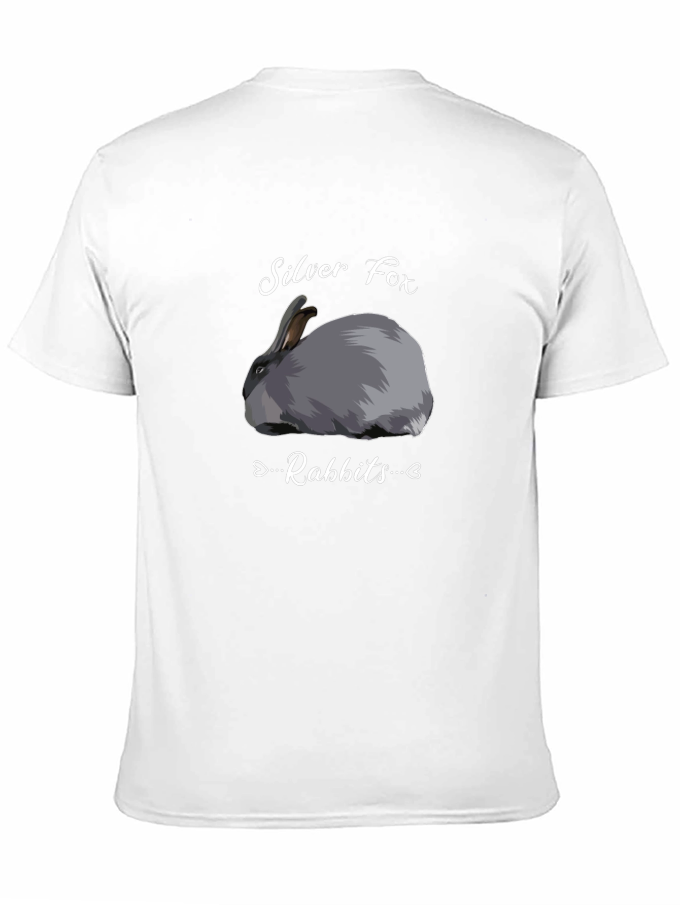 Black Silver Fox Rabbits Graphic T-Shirt - Black view 11