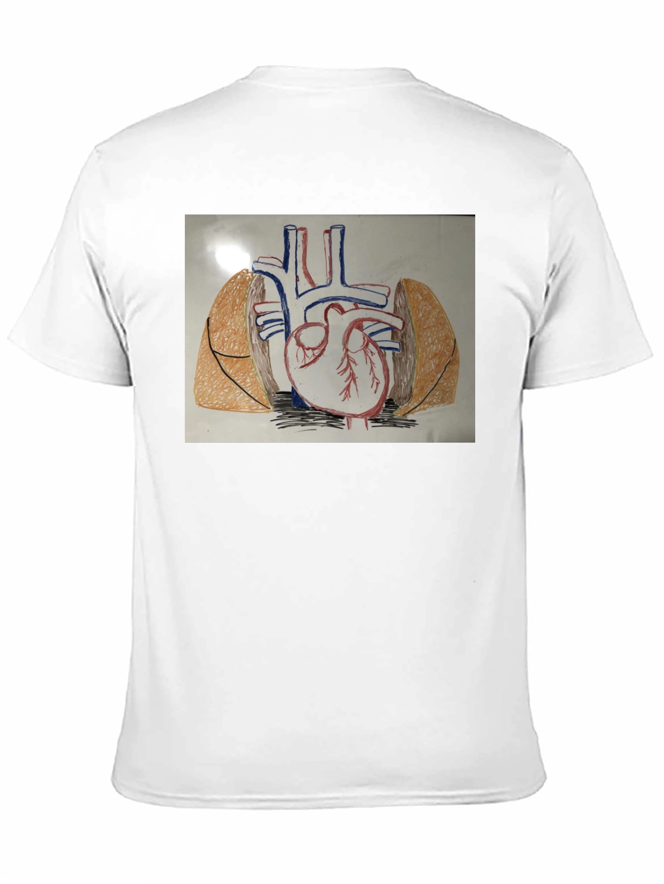 Black Anatomy Heart T-Shirt - Black Cotton Graphic Tee view 11