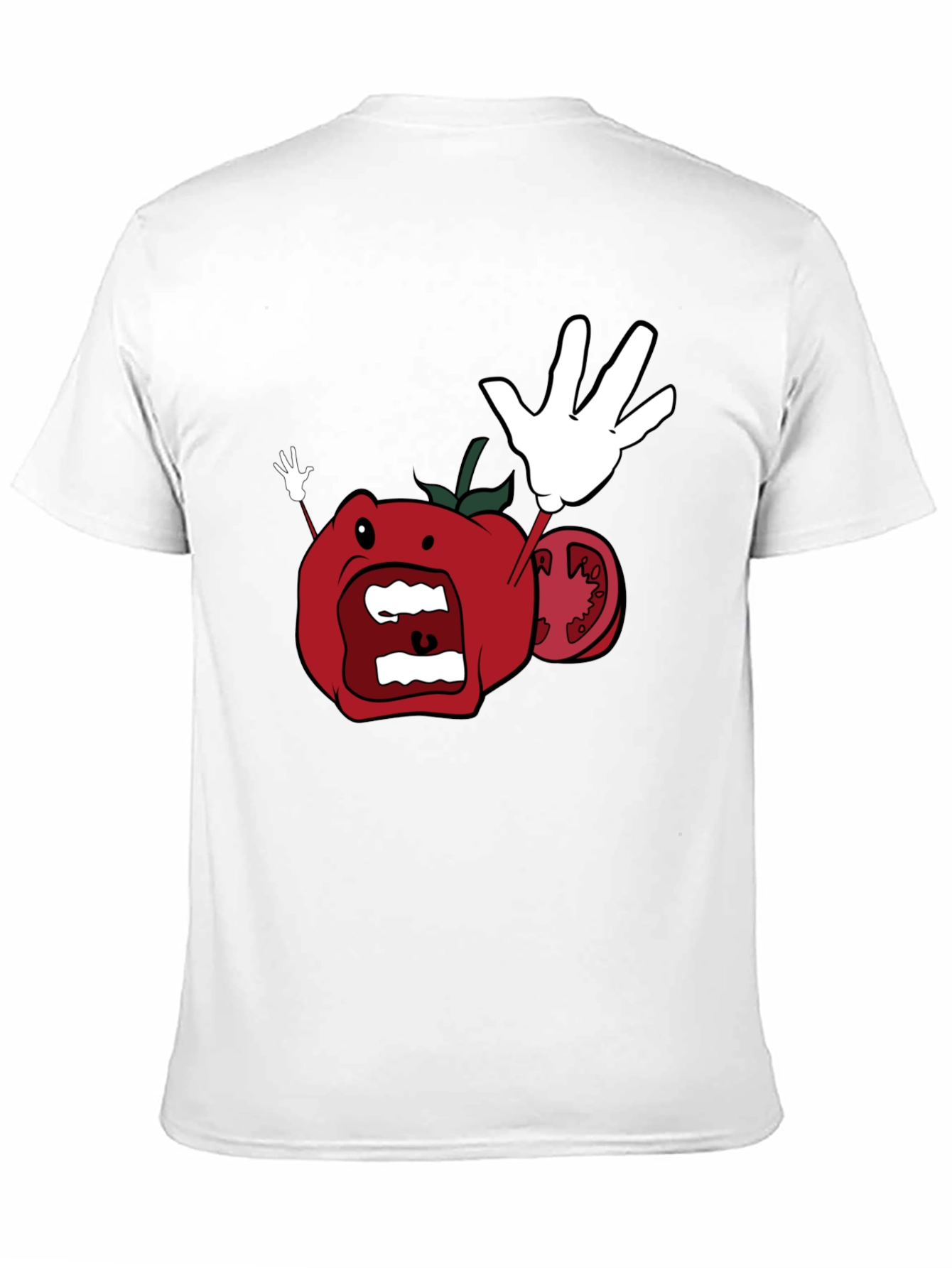 Tomato Cartoon Black T-Shirt - 11